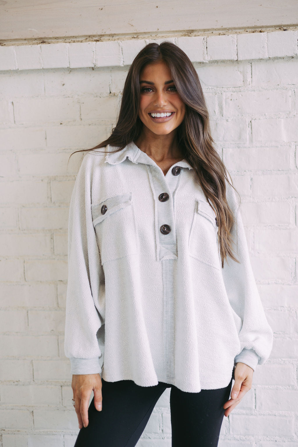 French Terry Pullover-Heather Grey