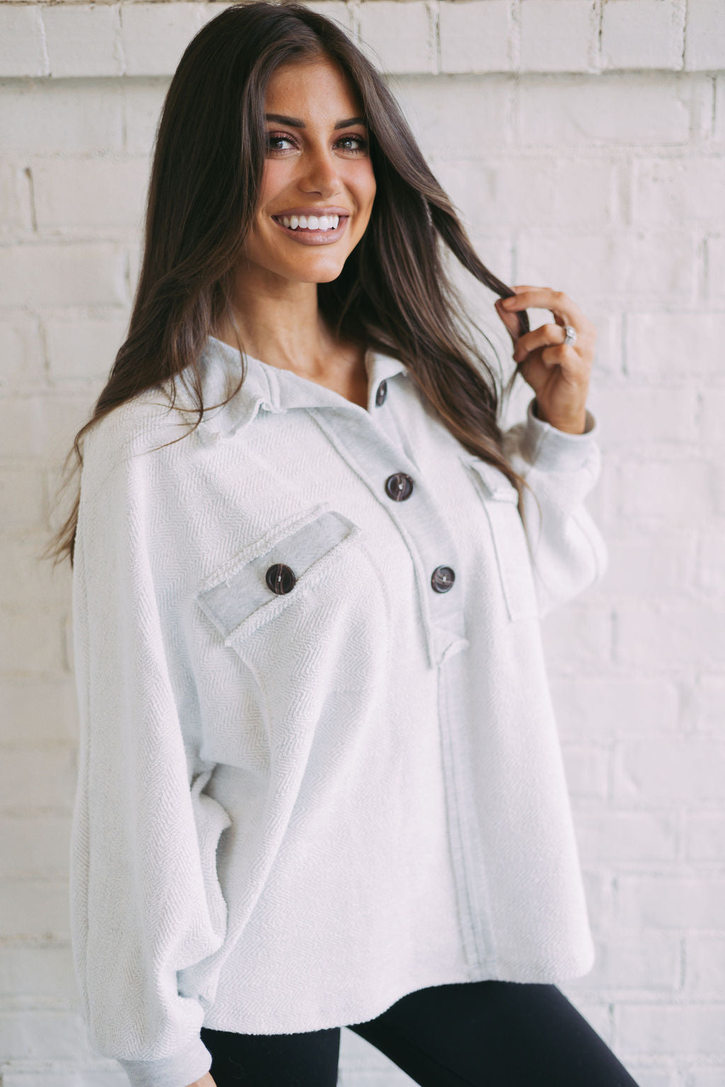 French Terry Pullover-Heather Grey