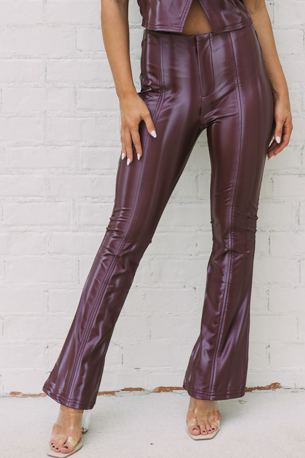 Wine Faux Leather Pants – JAMI RAY