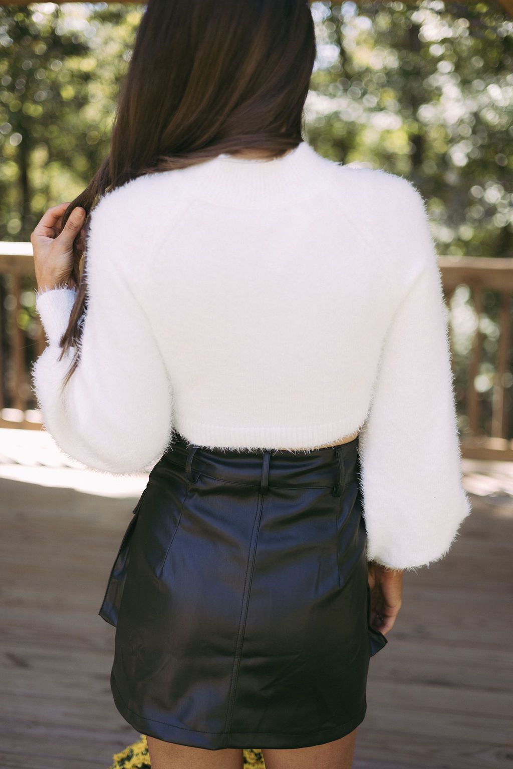 Farrah Faux Leather Skirt- Black