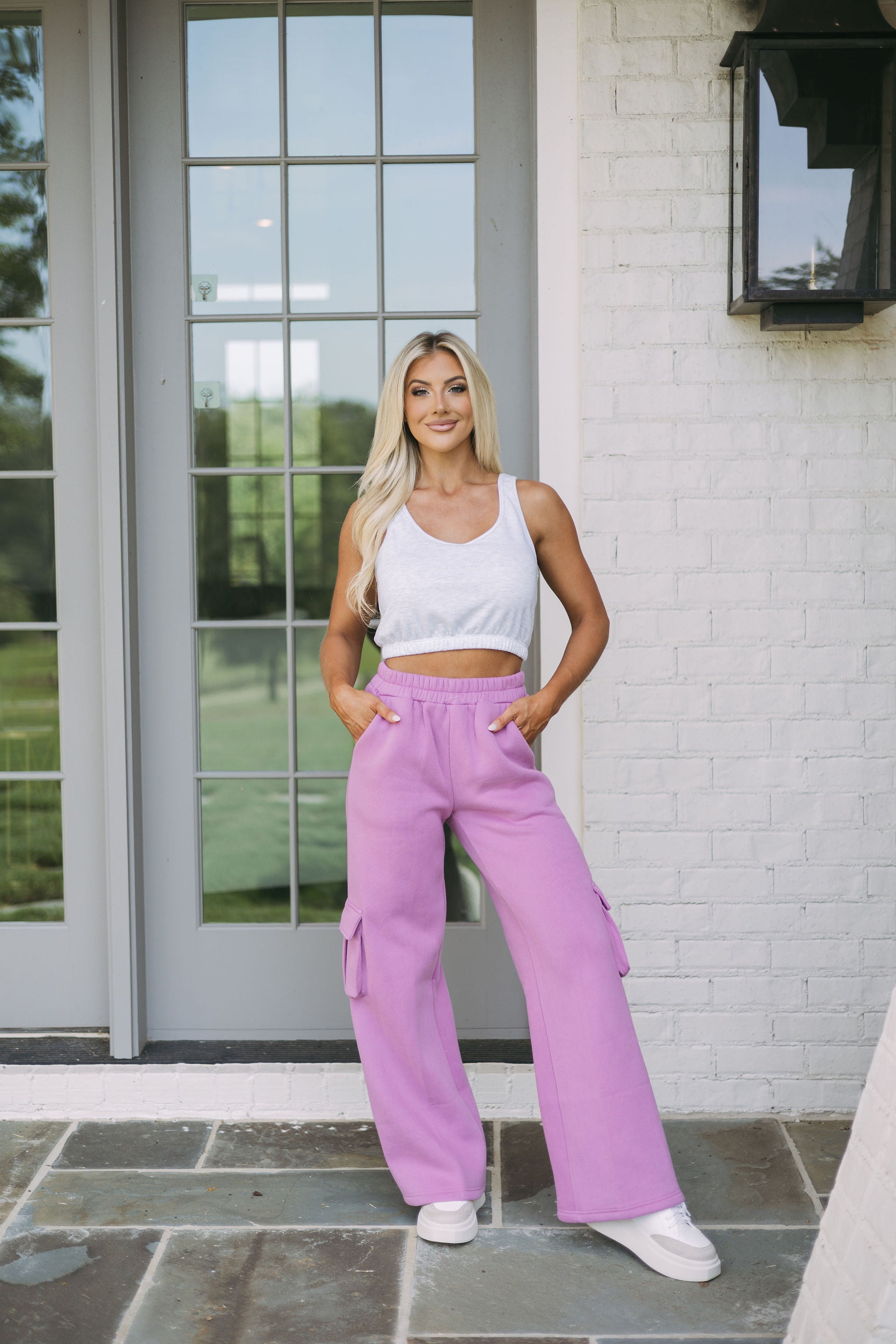 Pink 2024 cargo sweatpants