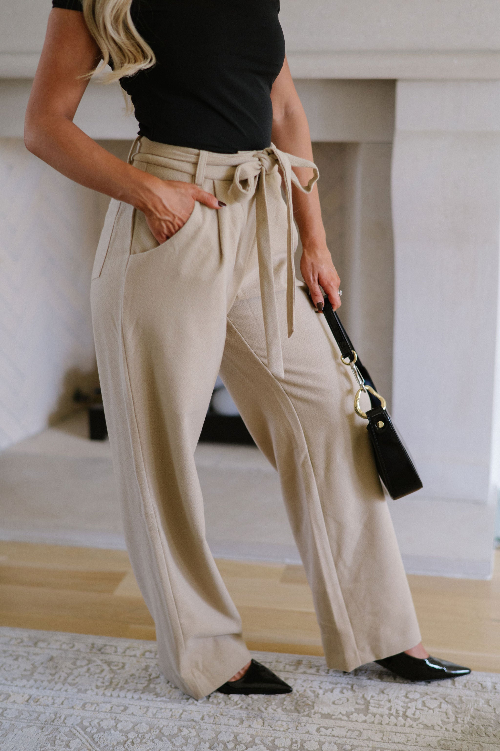 Ruby Wide Leg Pants-Taupe