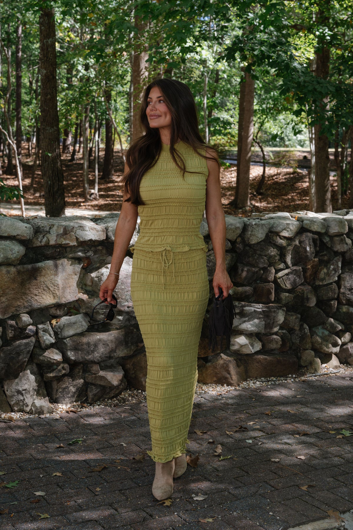 Tasha Maxi Skirt Set-Green