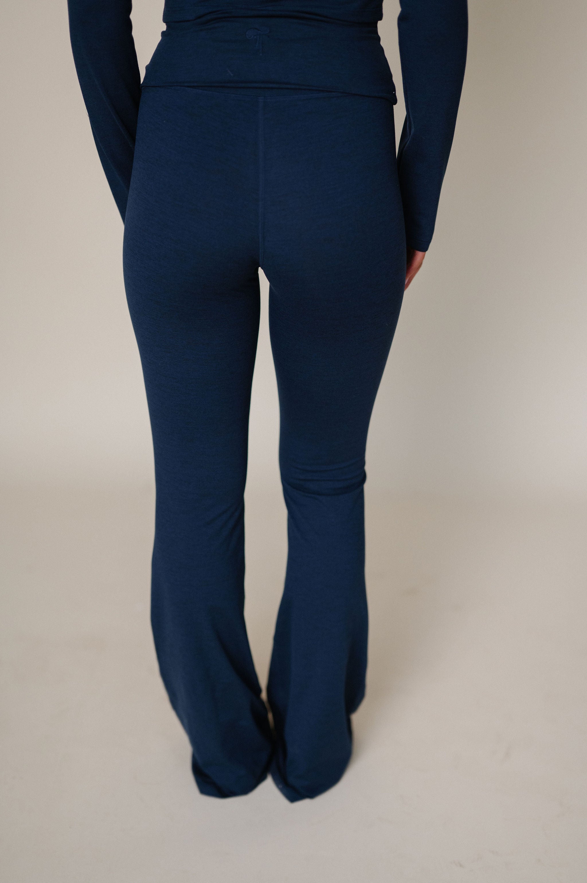 TT Active Fold Over Legging-Heathered Navy