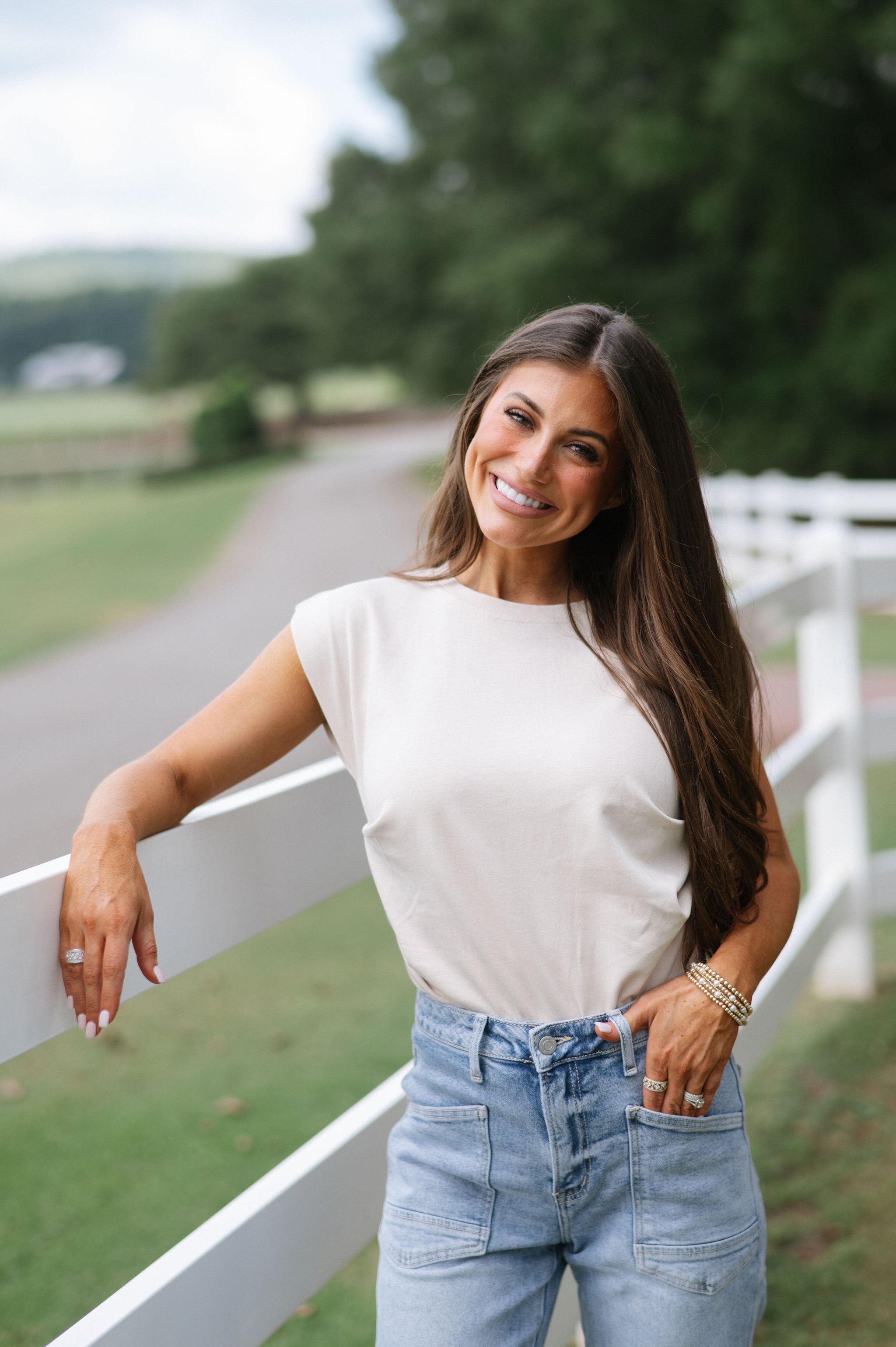 Paris Ruched Top-Light Beige