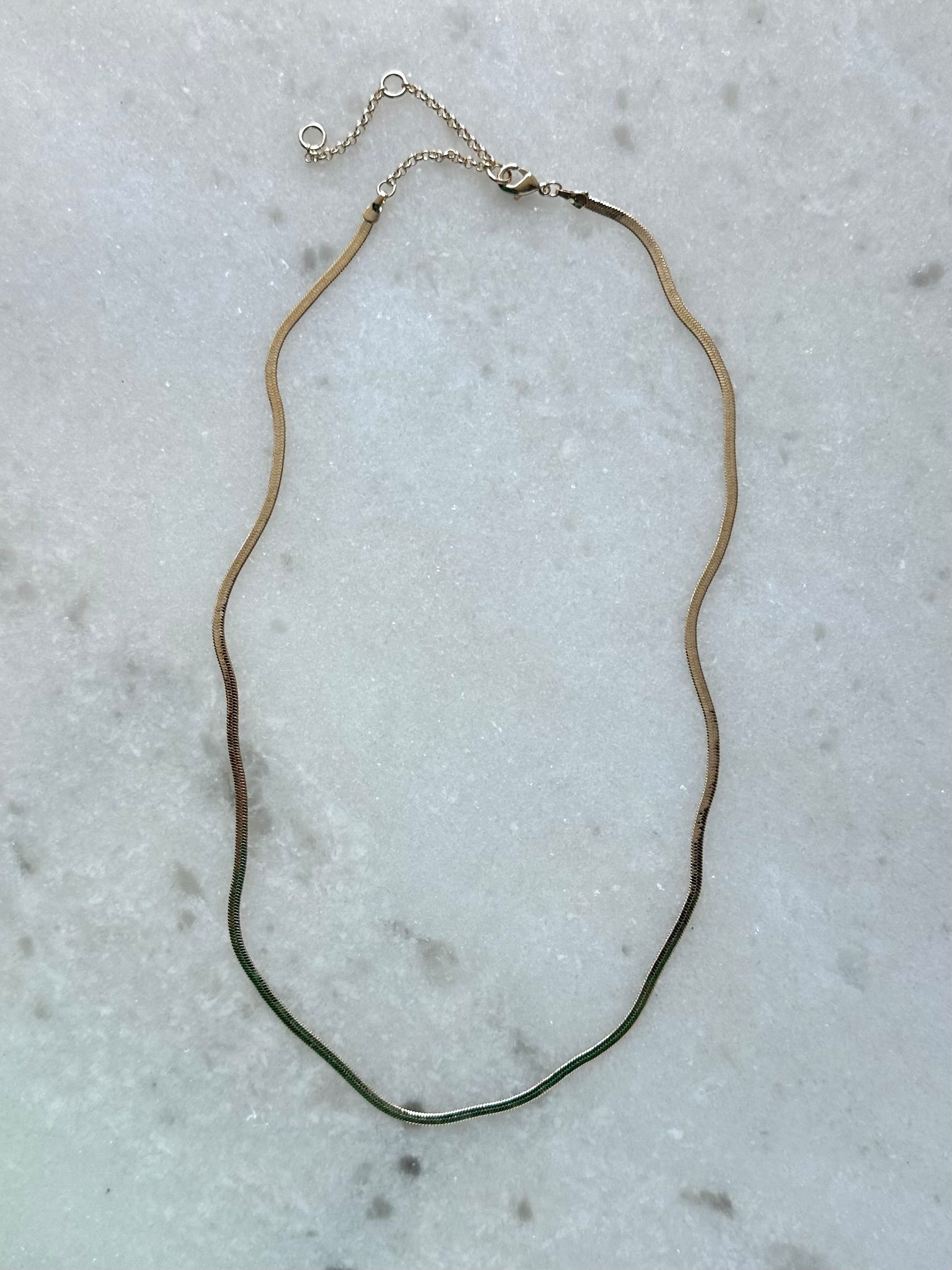 Pearl Herringbone Chain Necklace