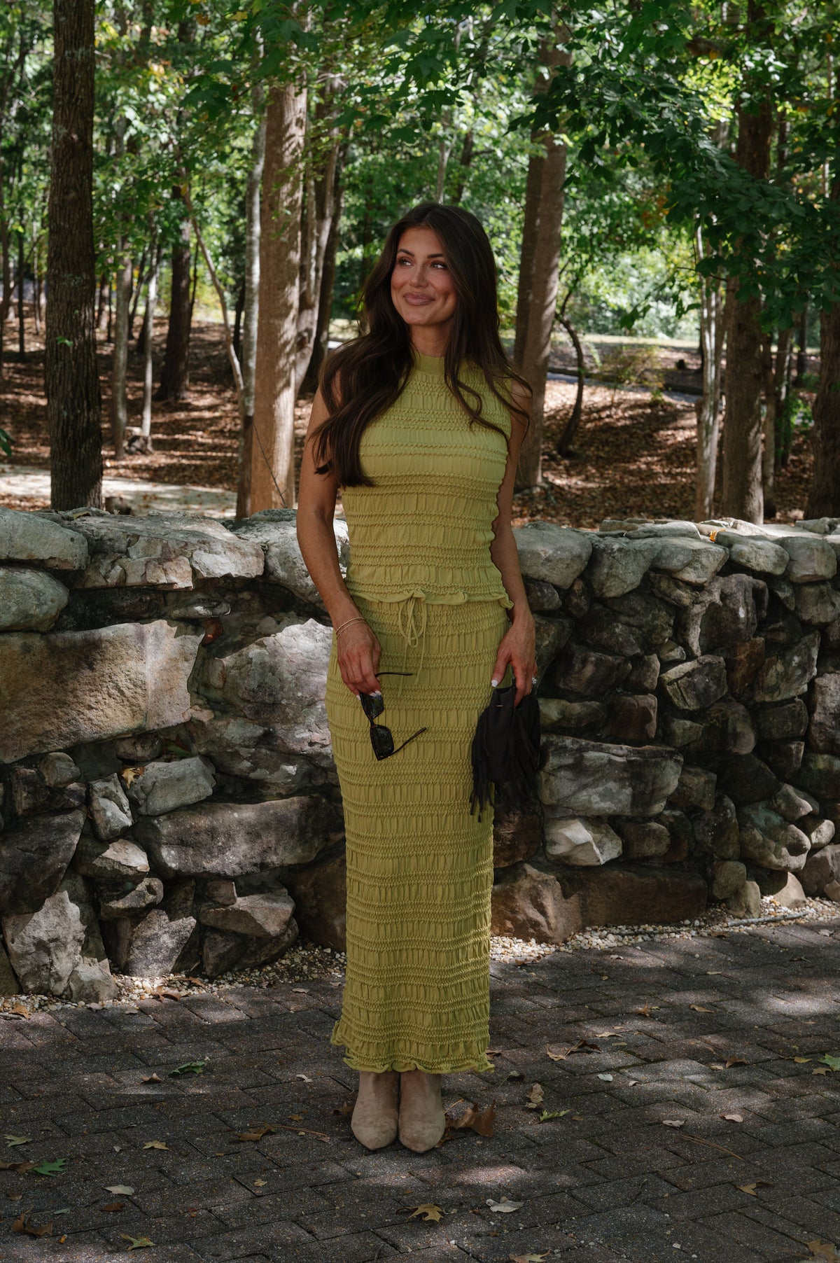 Tasha Maxi Skirt Set-Green