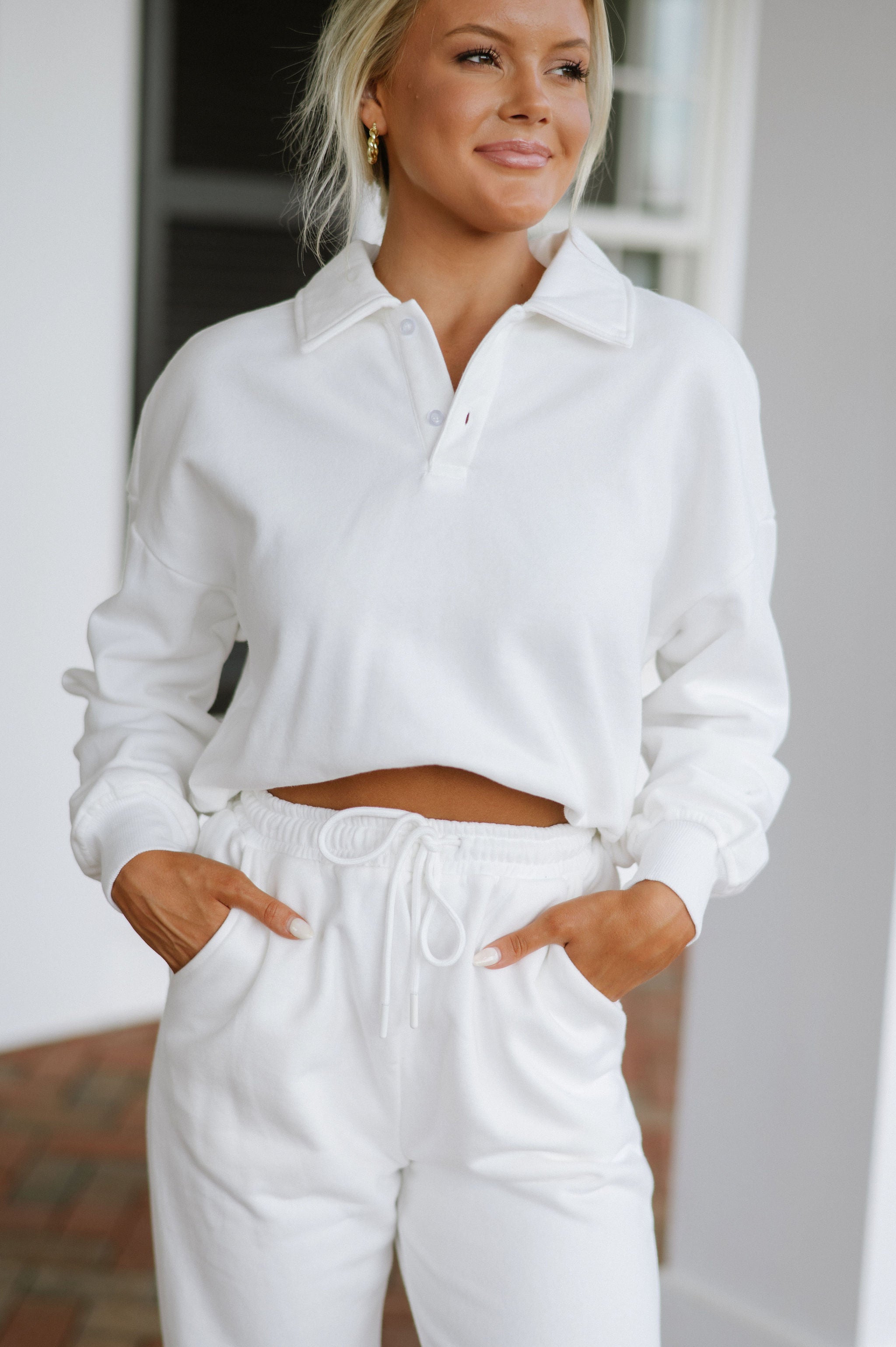 Lyla Polo Sweat Set - Off White