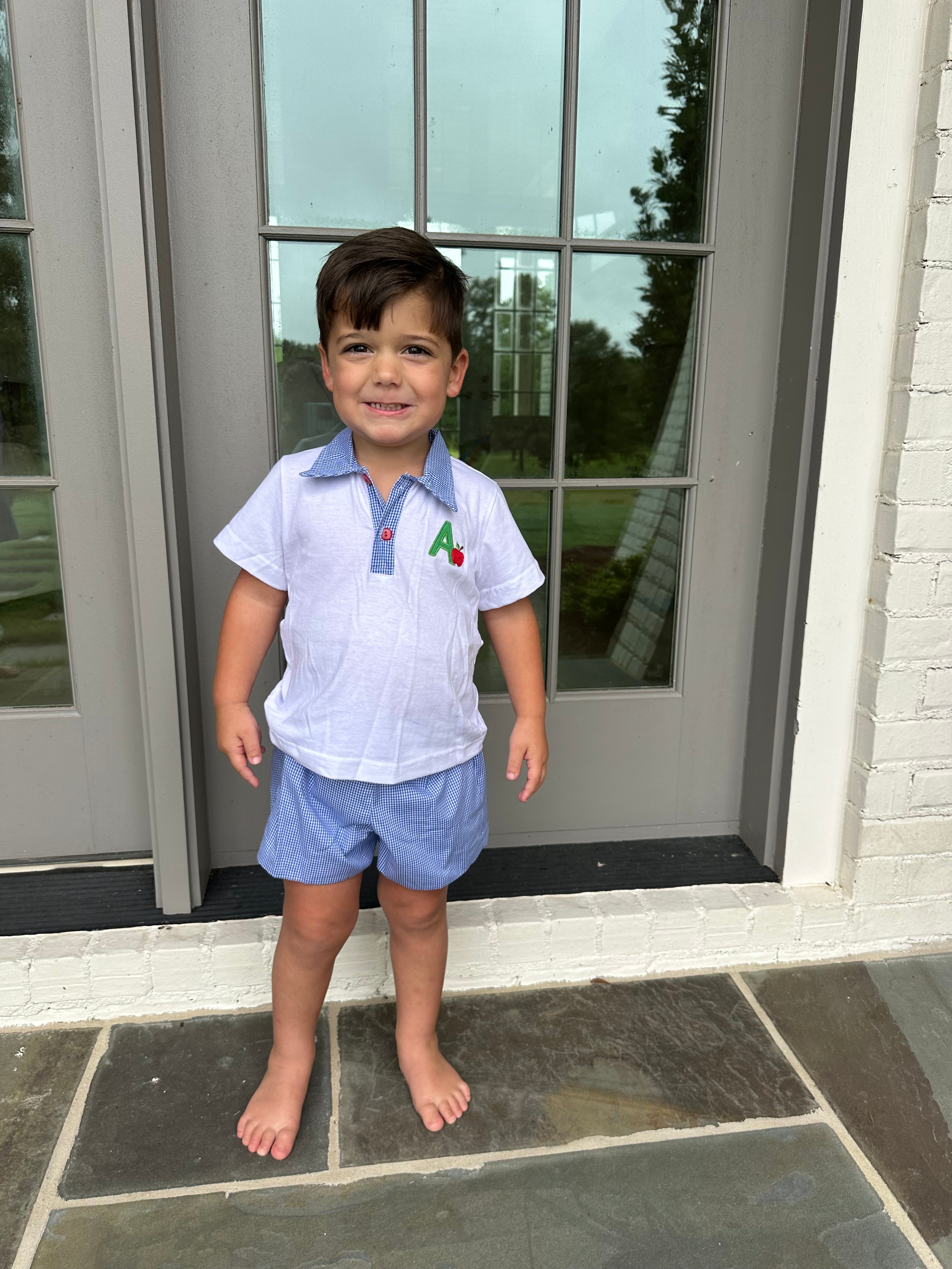 Back to School Shorts Set-Blue