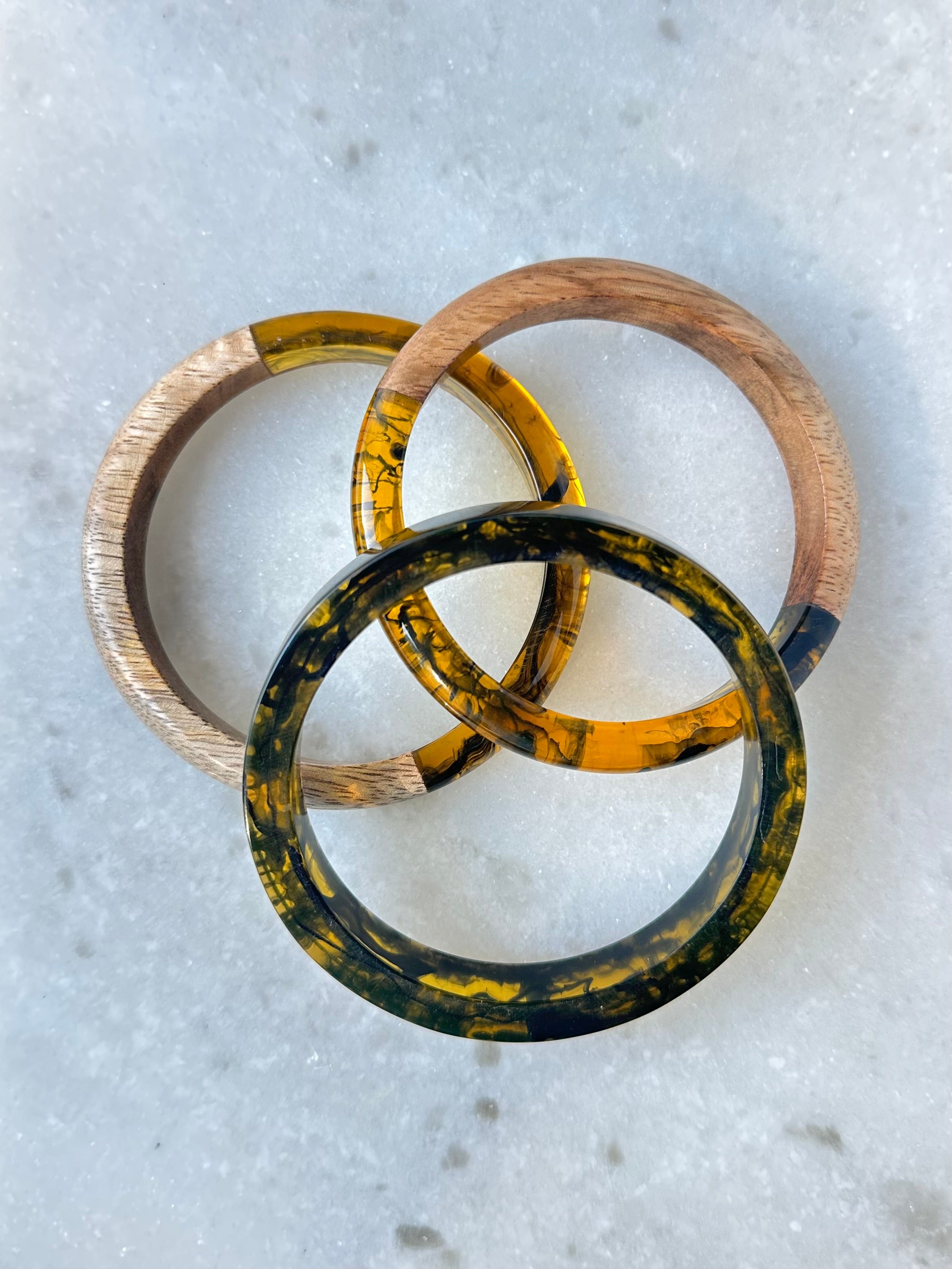 Wooden Bangle Bracelet Set