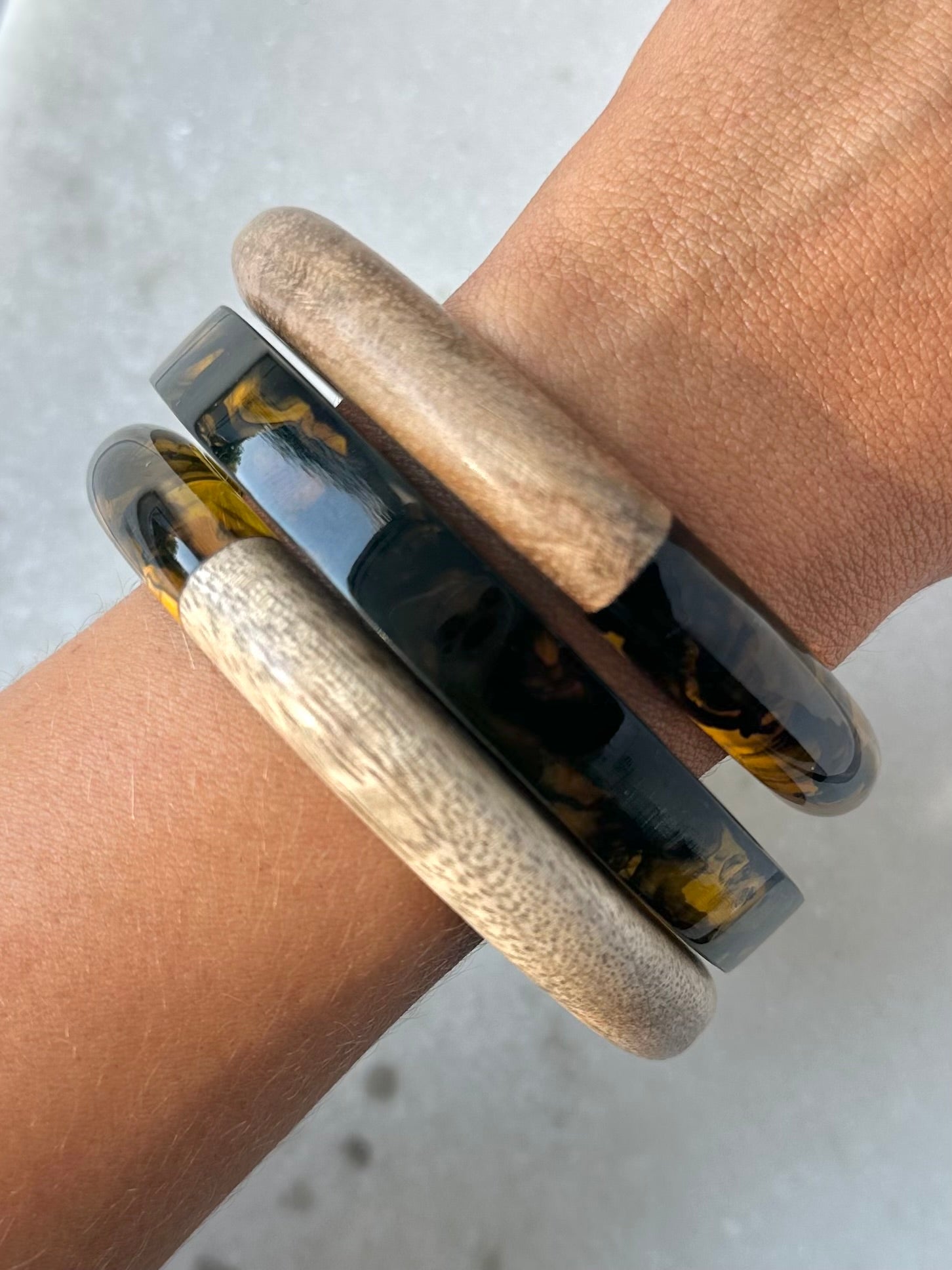 Wooden Bangle Bracelet Set