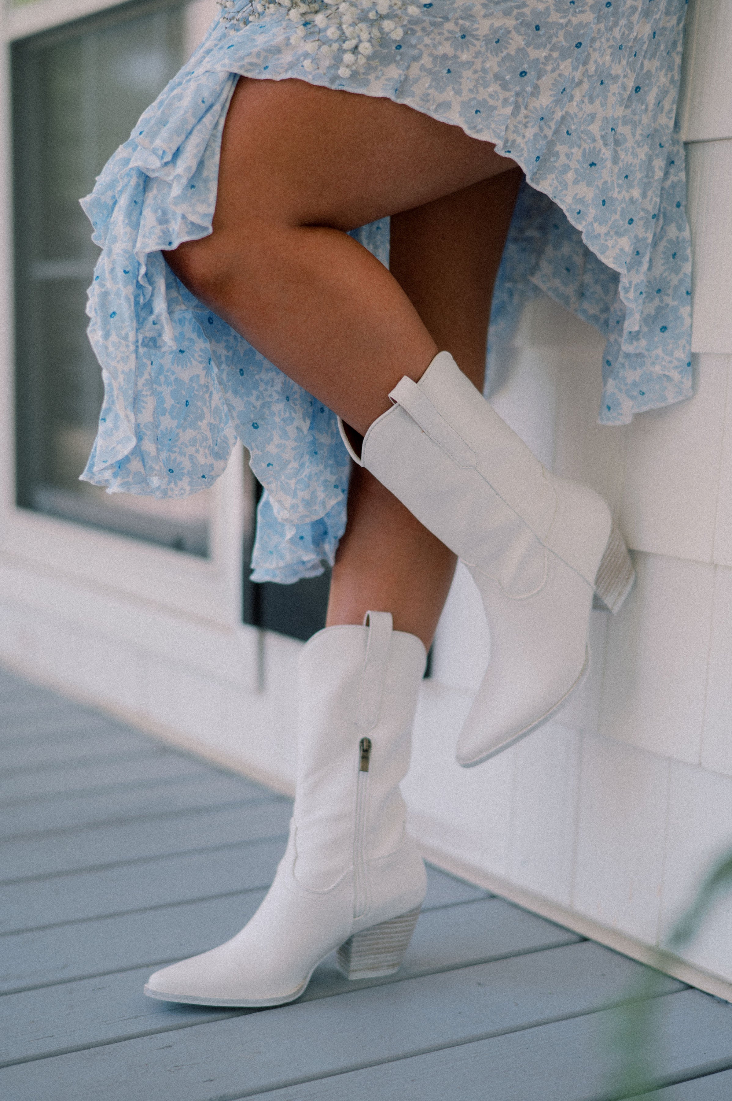 Arisa Western Boot- White