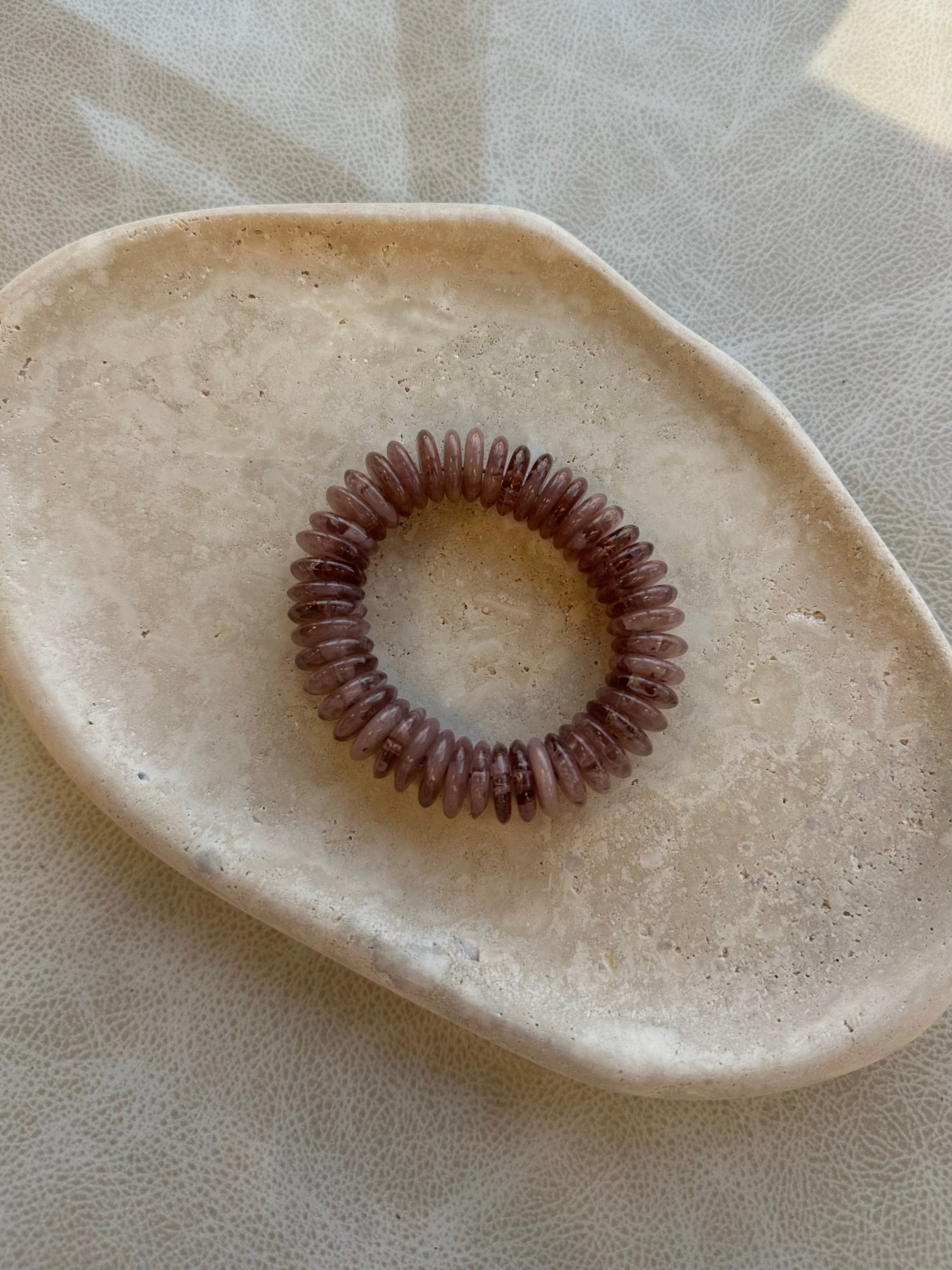 Beaded Disk Bracelet- Lilac Mix