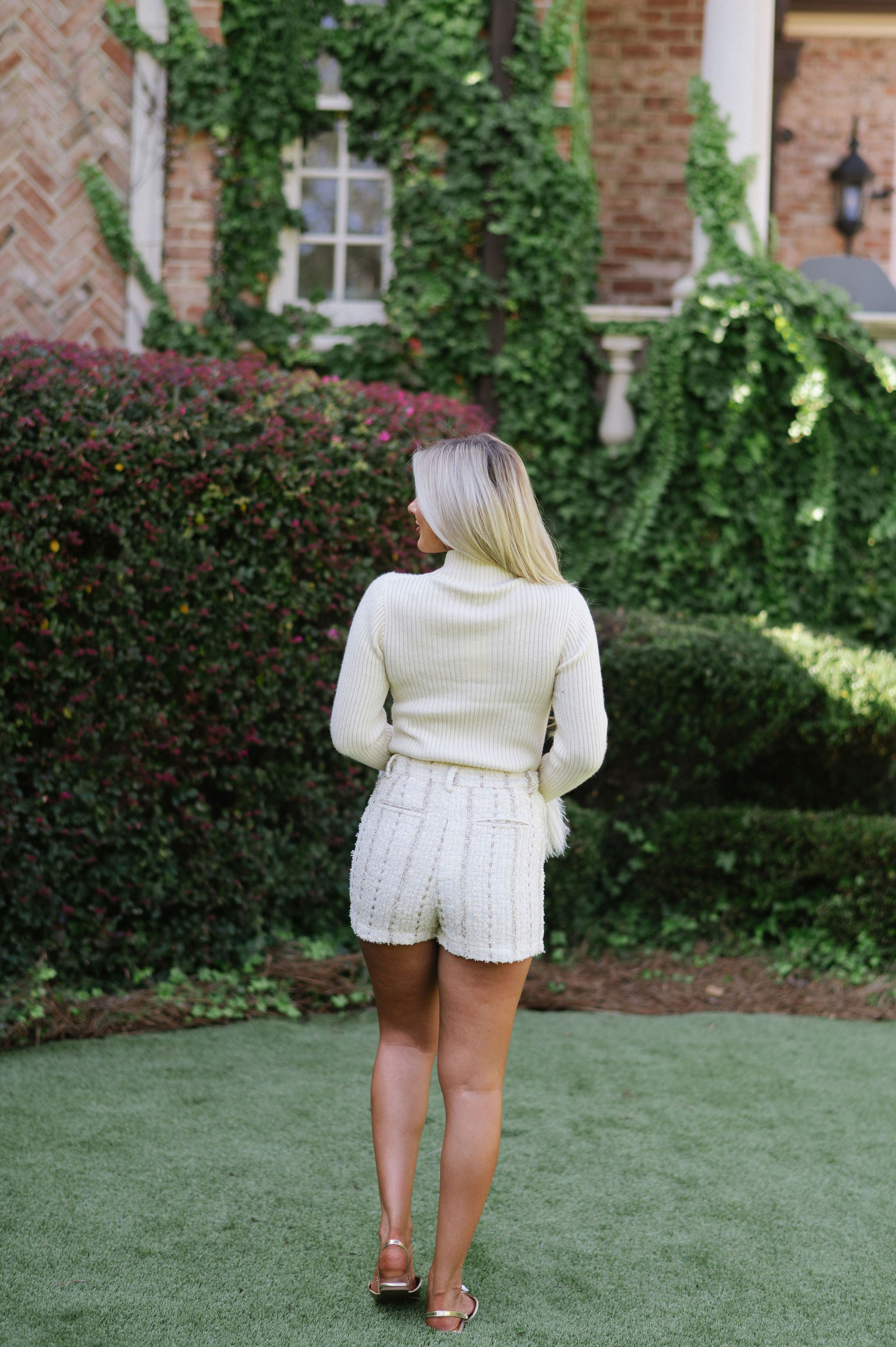 Feather Fringe Sweater-Cream