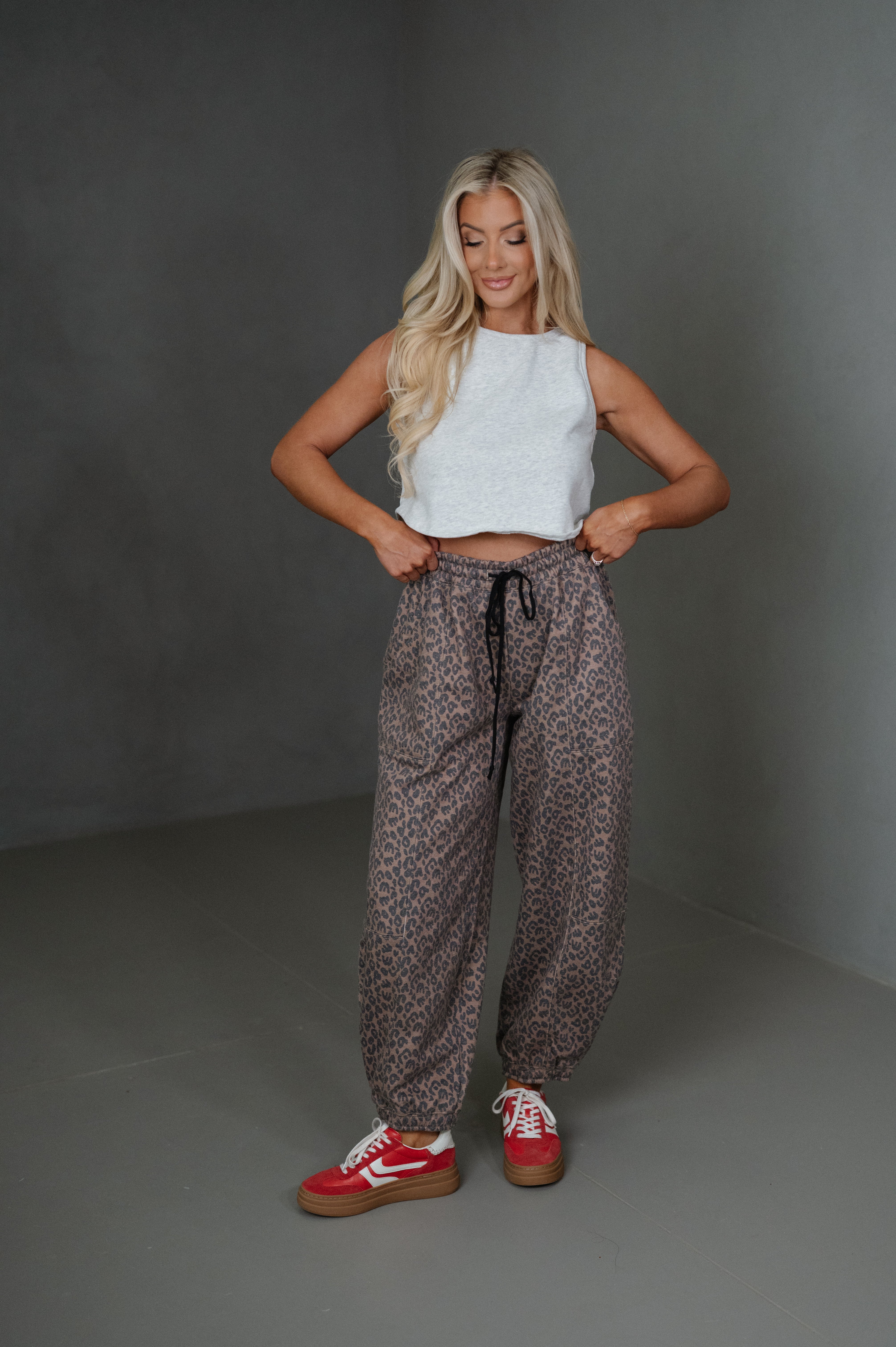 Juda Printed Sweatpants-Chocolate/Black