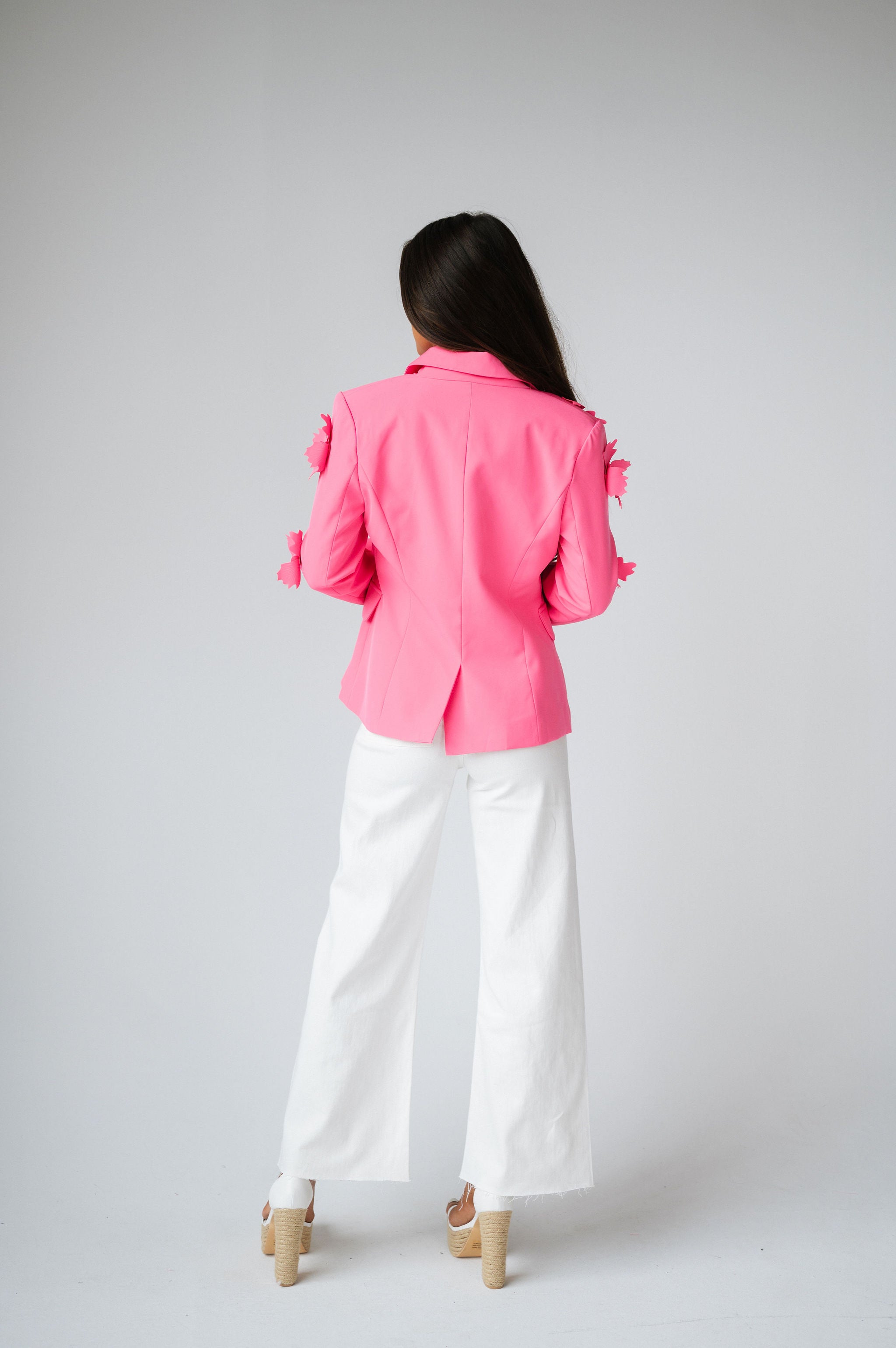 Melonie Flower Blazer- Pink