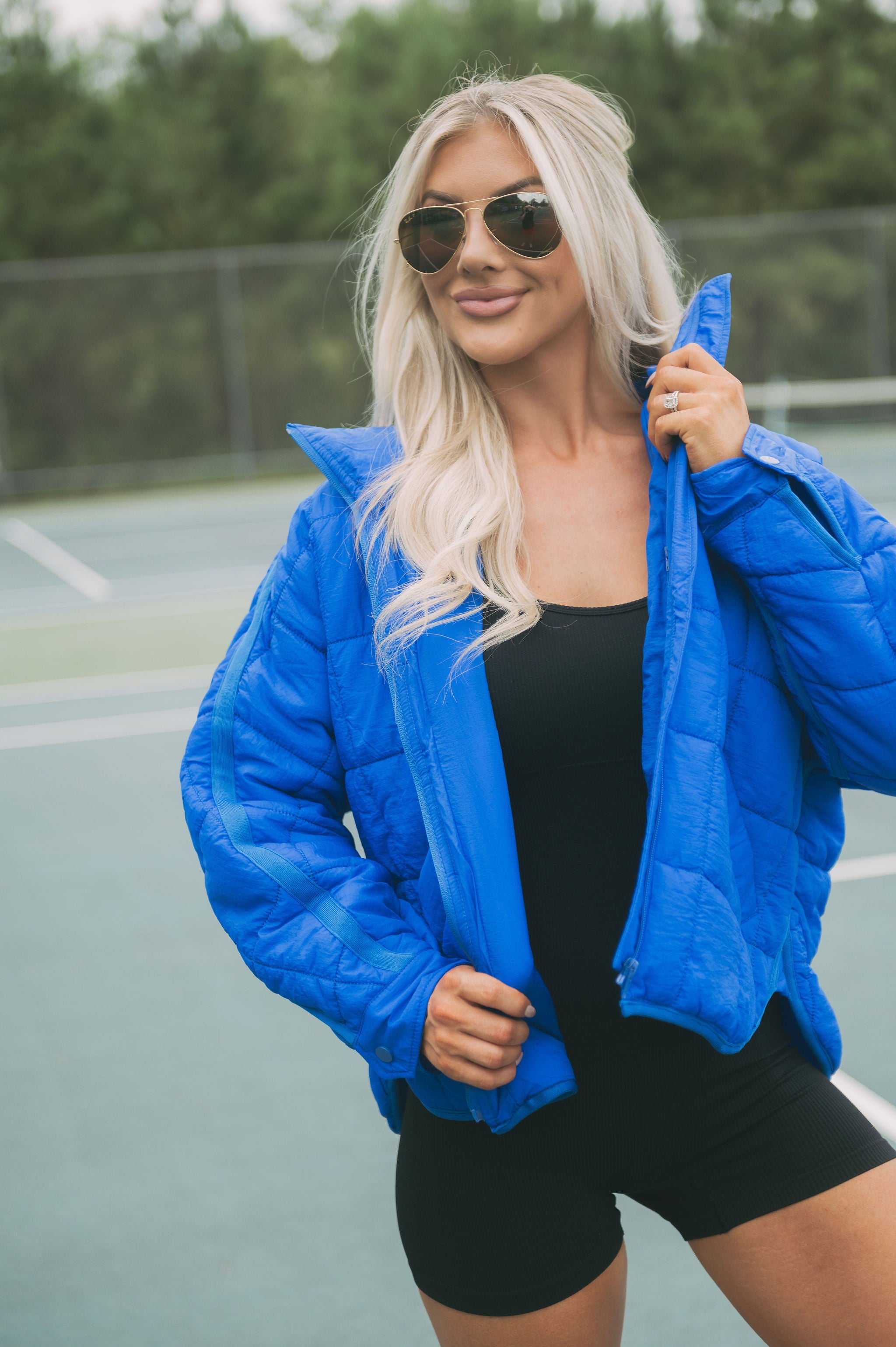 Lightweight Quilted Jacket-Royal Blue