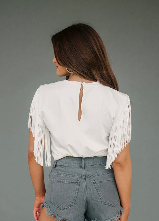 Midnight Rodeo Top- White