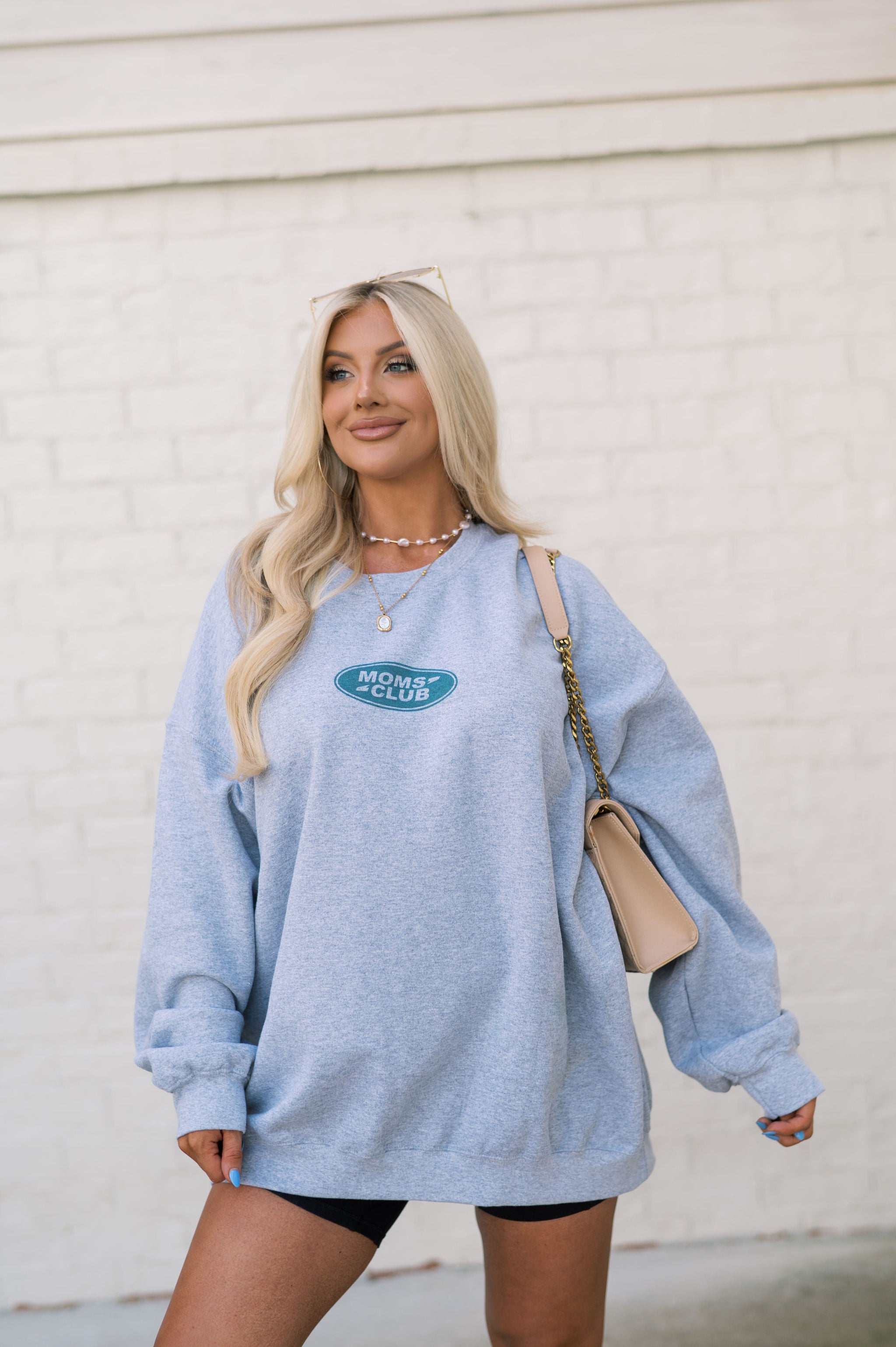 "Moms Club" Sweatshirt- Grey