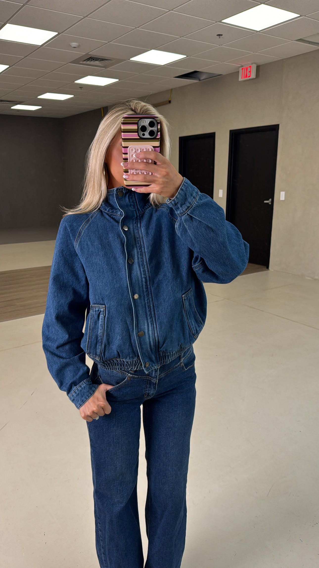 Margot Washed Denim Bomber Jacket