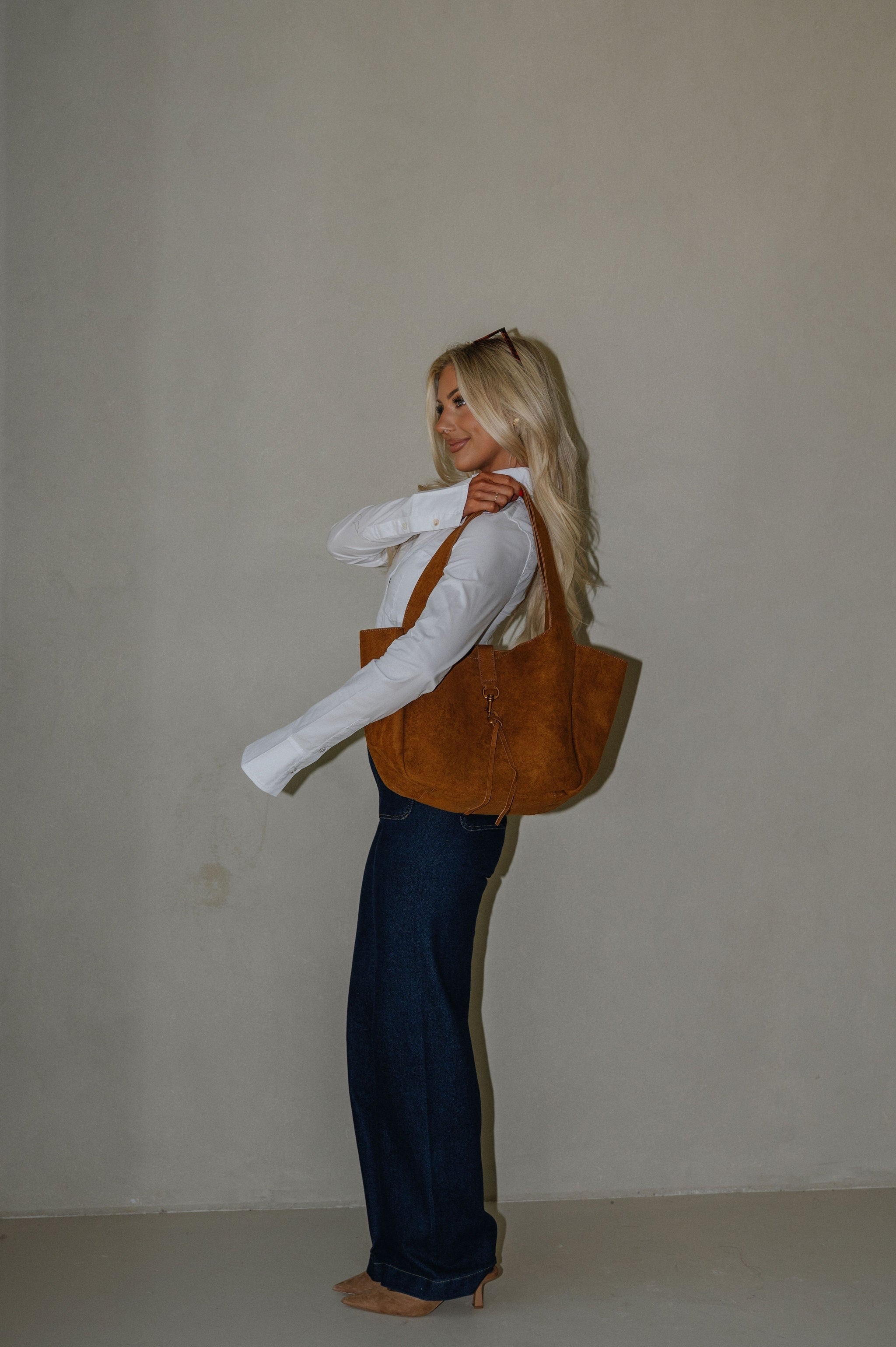 Leon Tote Bag-Cognac