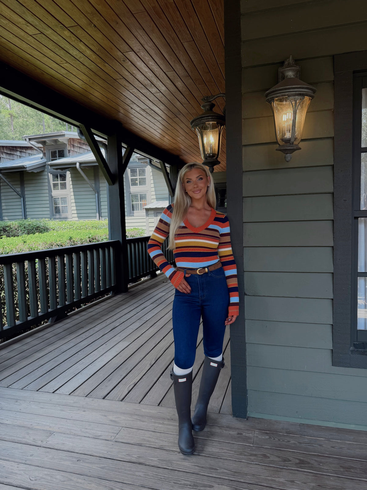 Celia Striped Knit Sweater-Multi