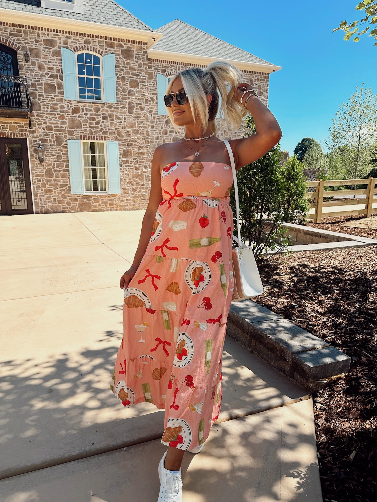 Cocktail Midi Dress-Peach