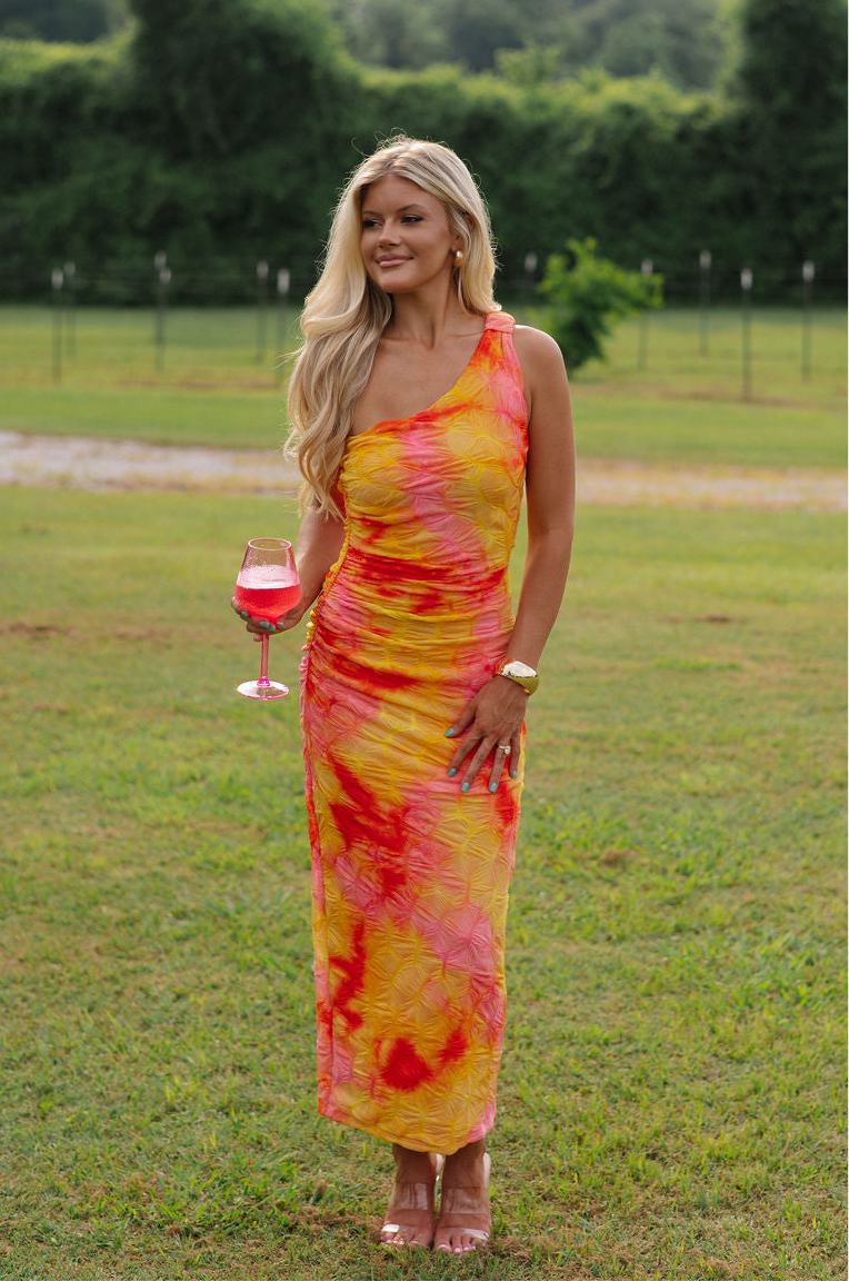 Nora Asymmetrical Maxi Dress-Sunset