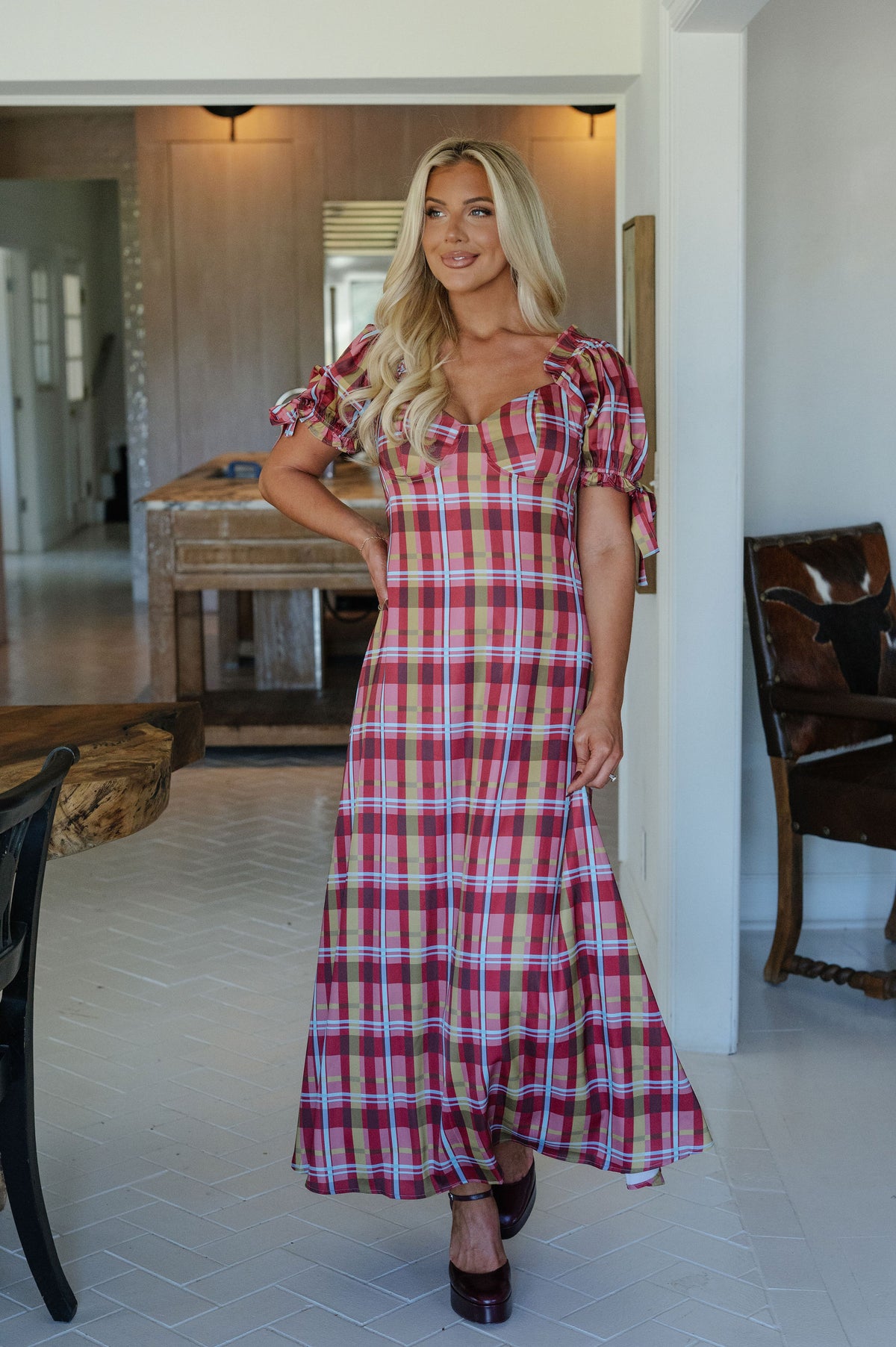 Pam Plaid Maxi Dress-Multi