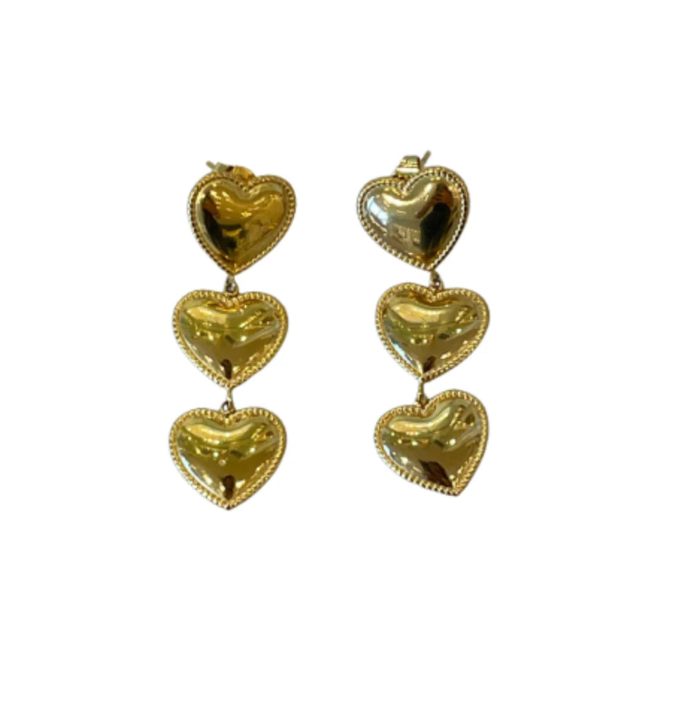 Daven Heart Earrings-Gold