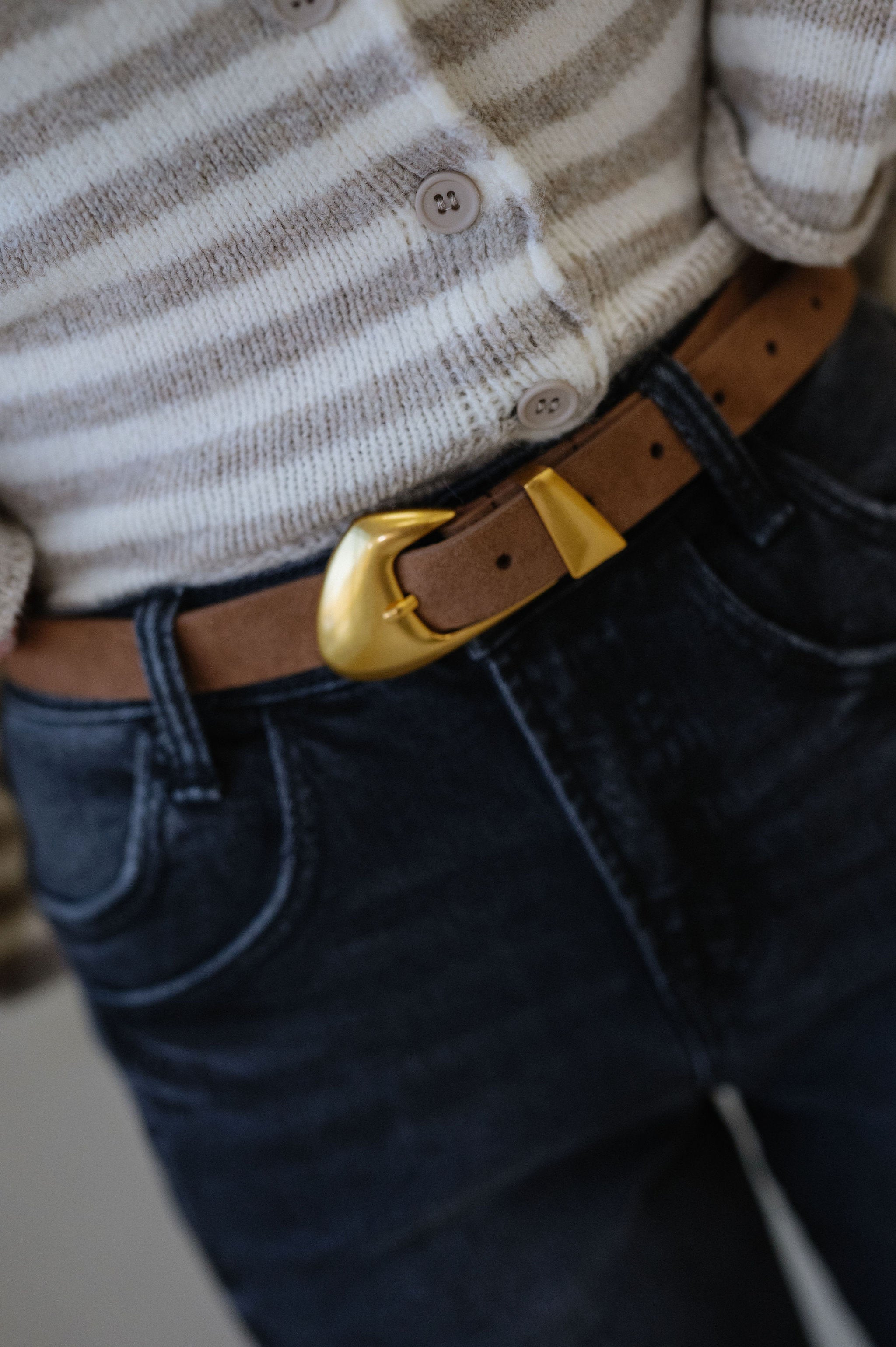 Layne Suede Belt-Brown