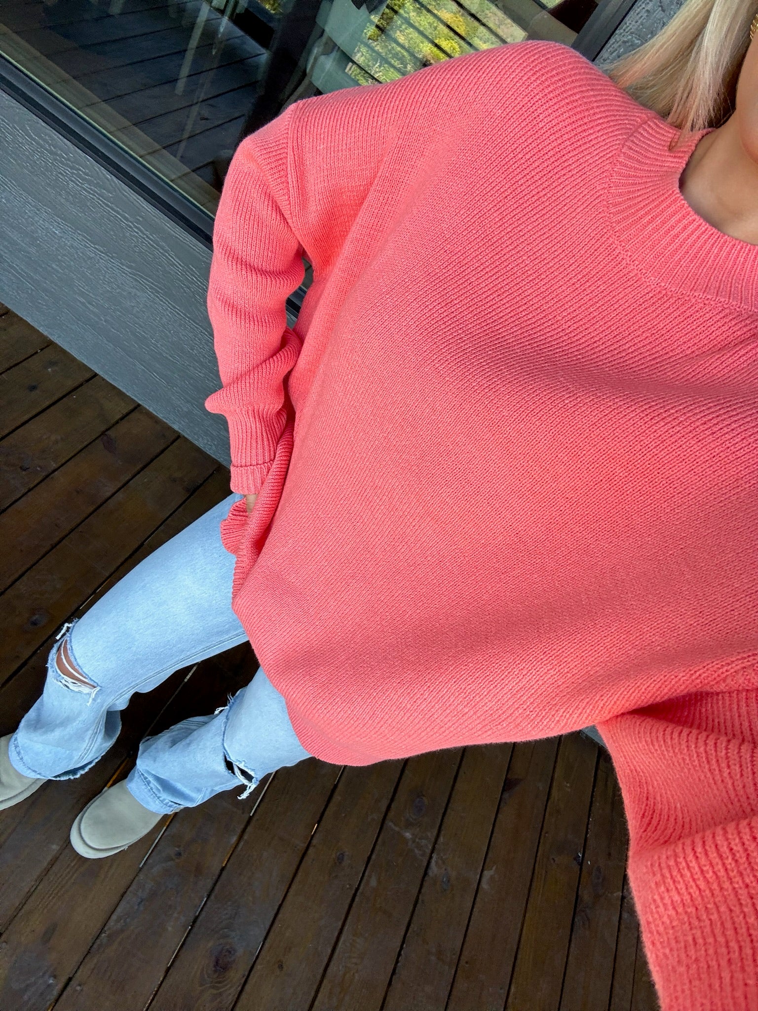 Albany Sweater- Salmon