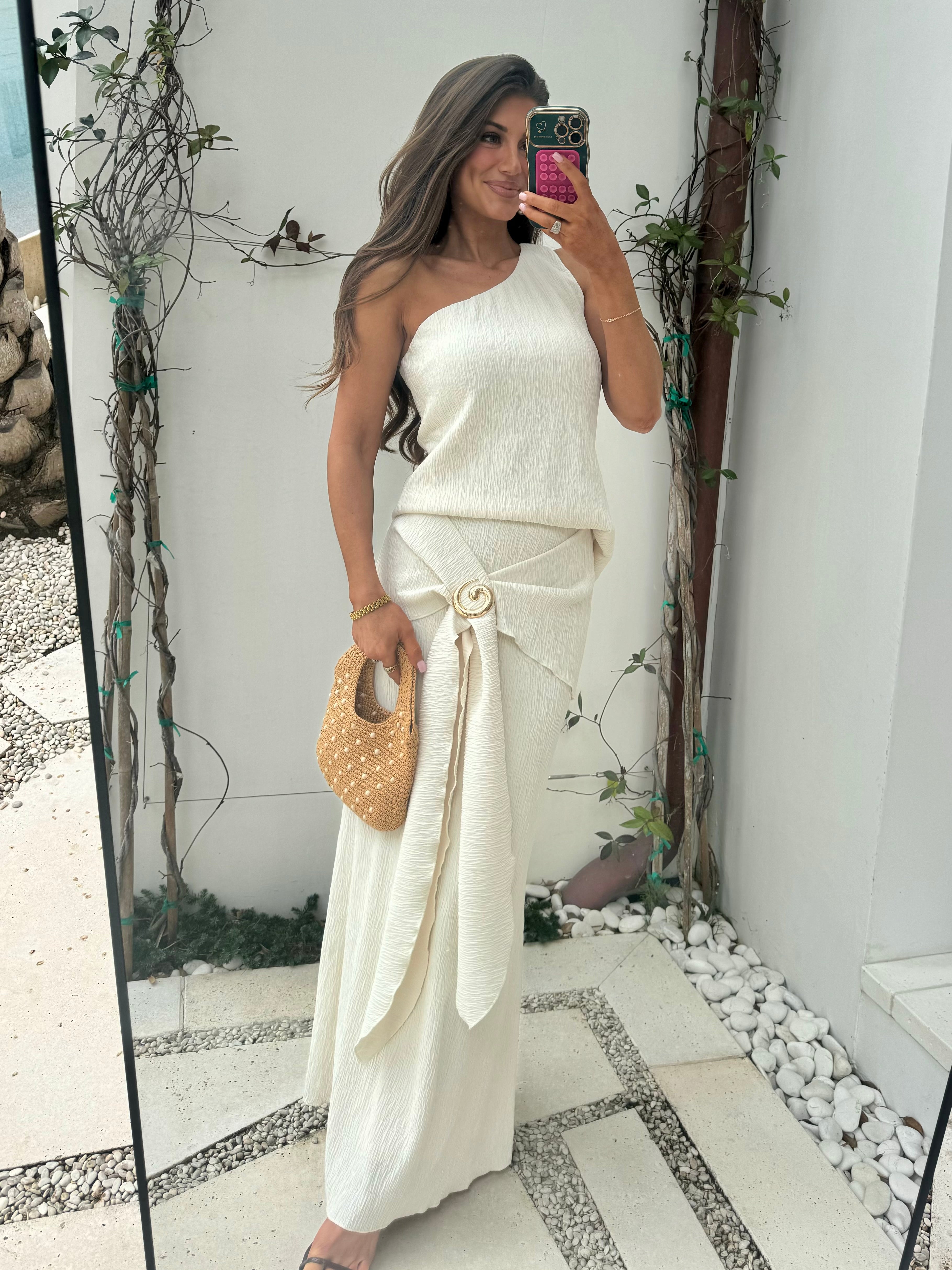 Santa Rosa Maxi Skirt Set-Bone