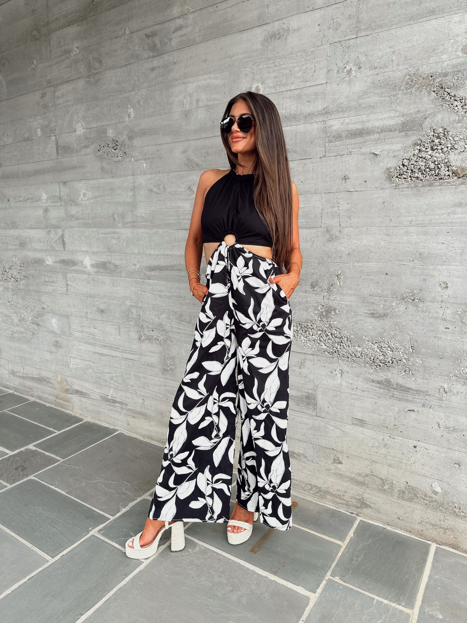 Halter tie jumpsuit on sale