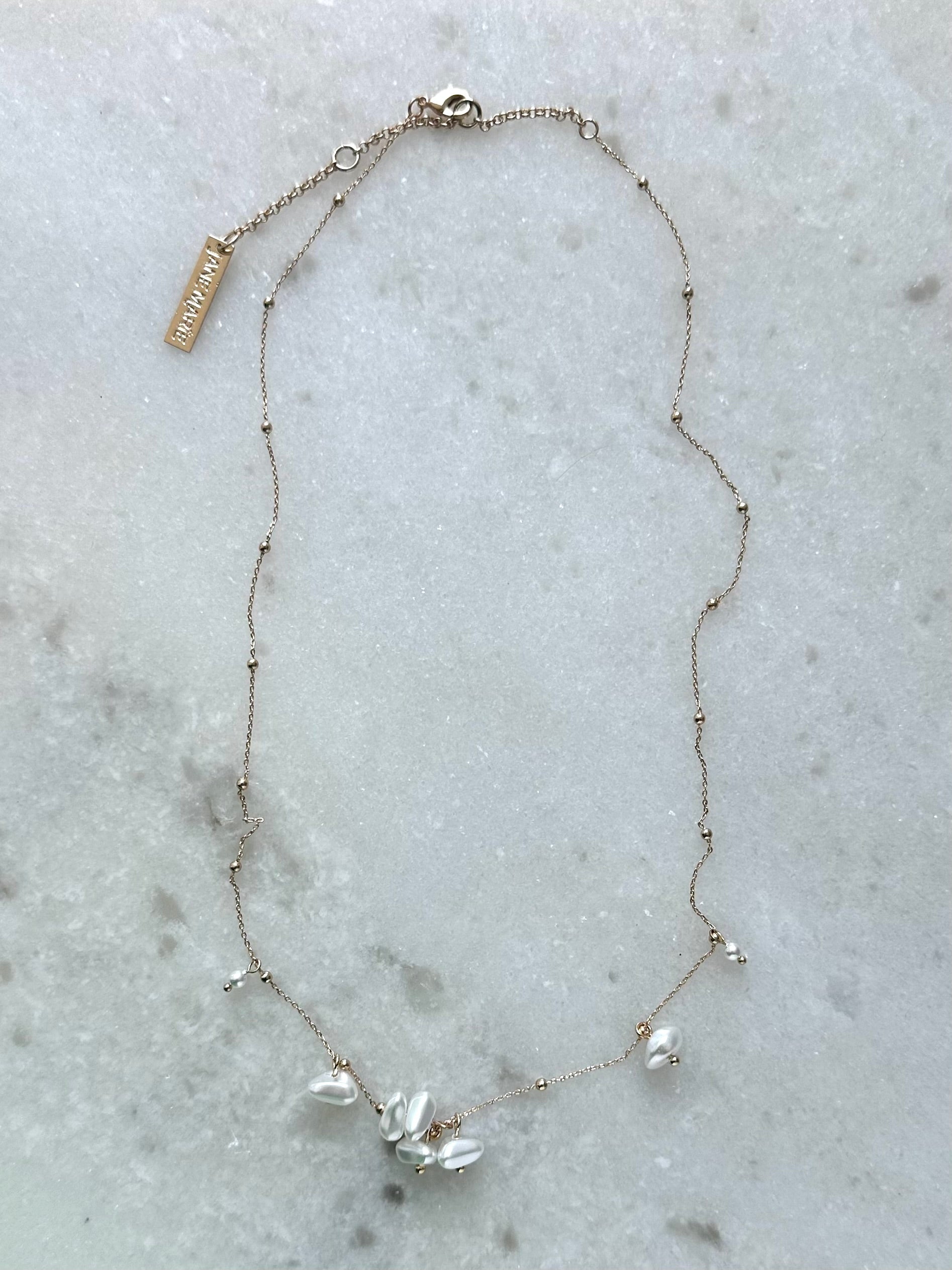 Pearl Herringbone Chain Necklace