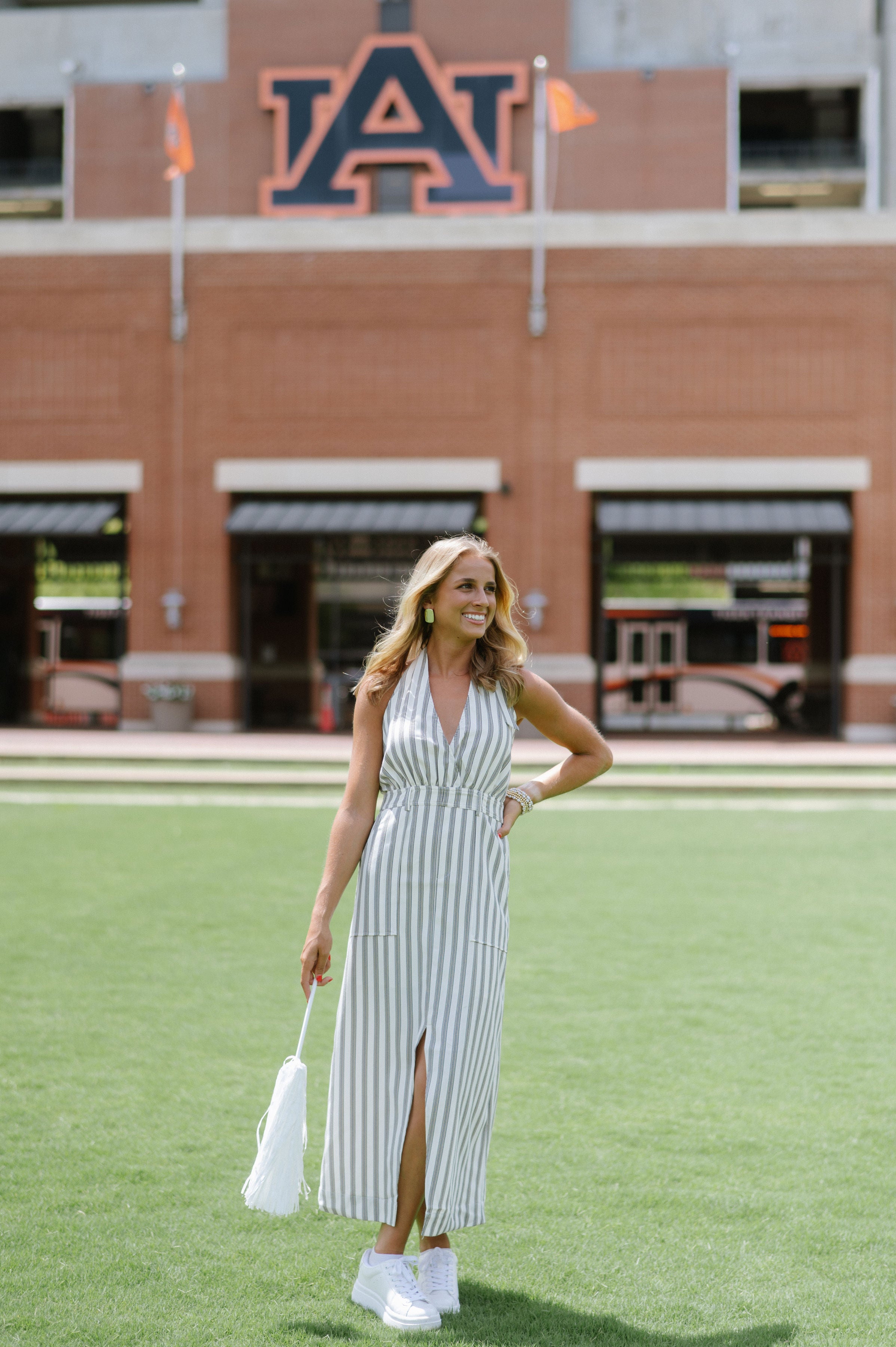 Rachel Halter Neck Dress- Cream/Black