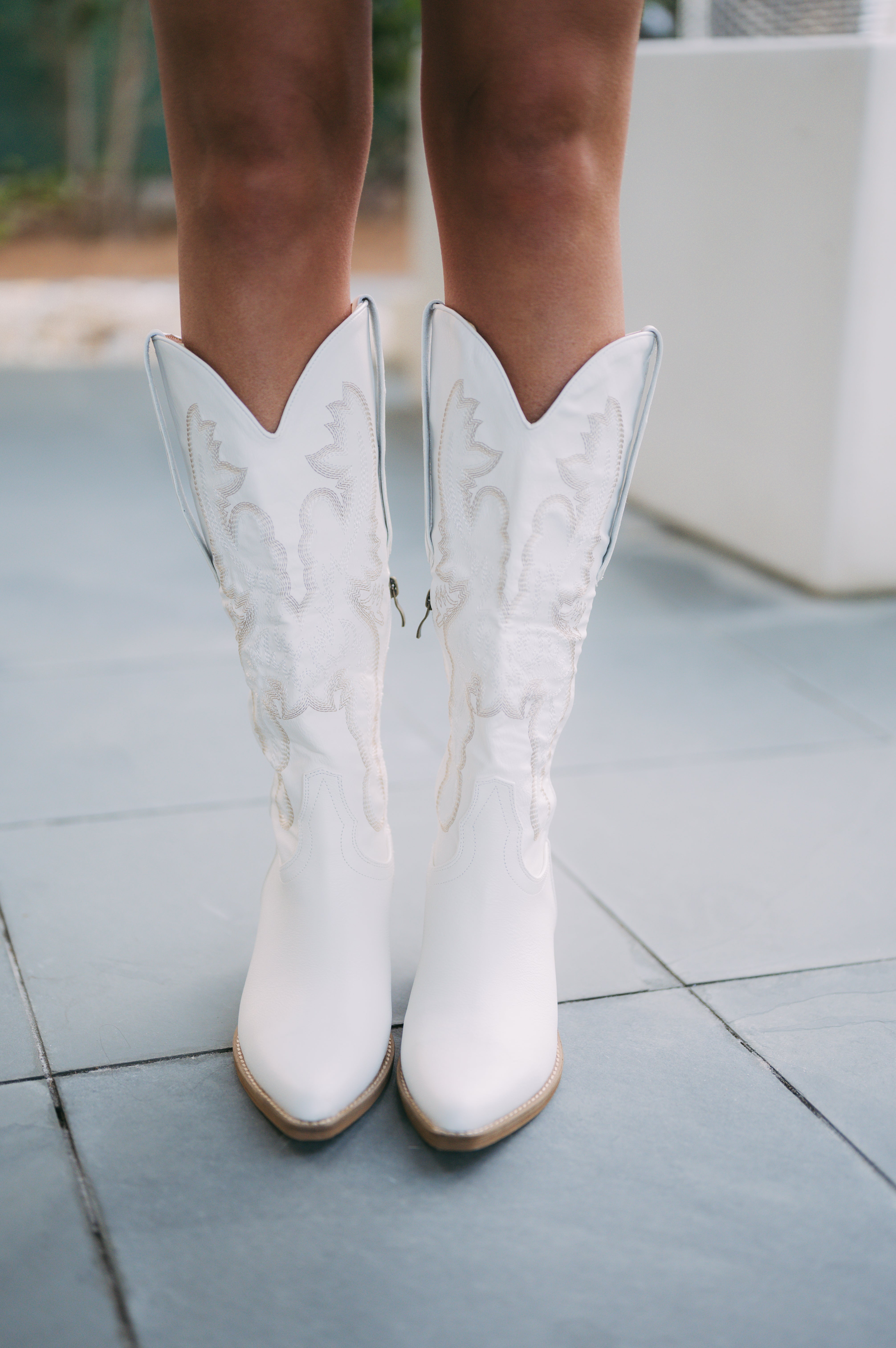 Natalie Western Boots-White