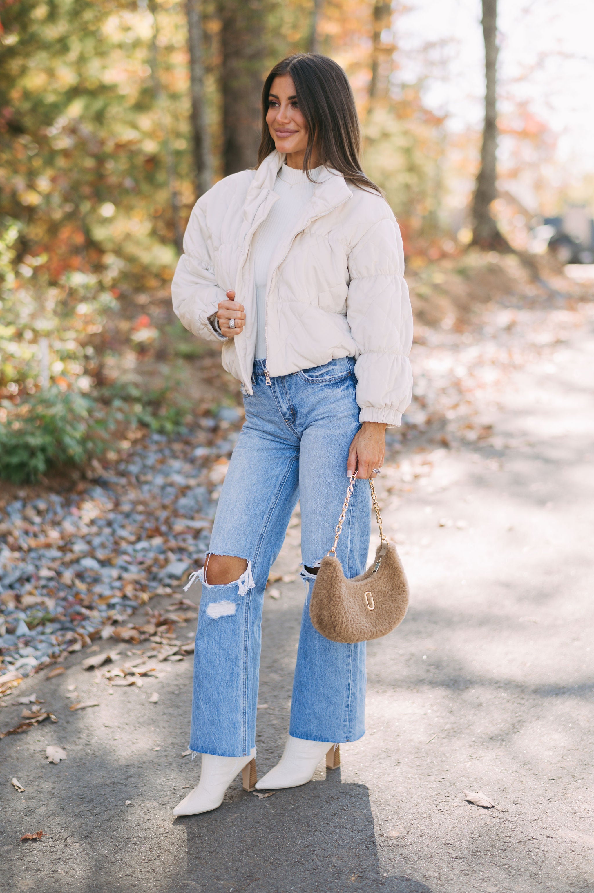 Soft Quilted Puffer Jacket- Ivory