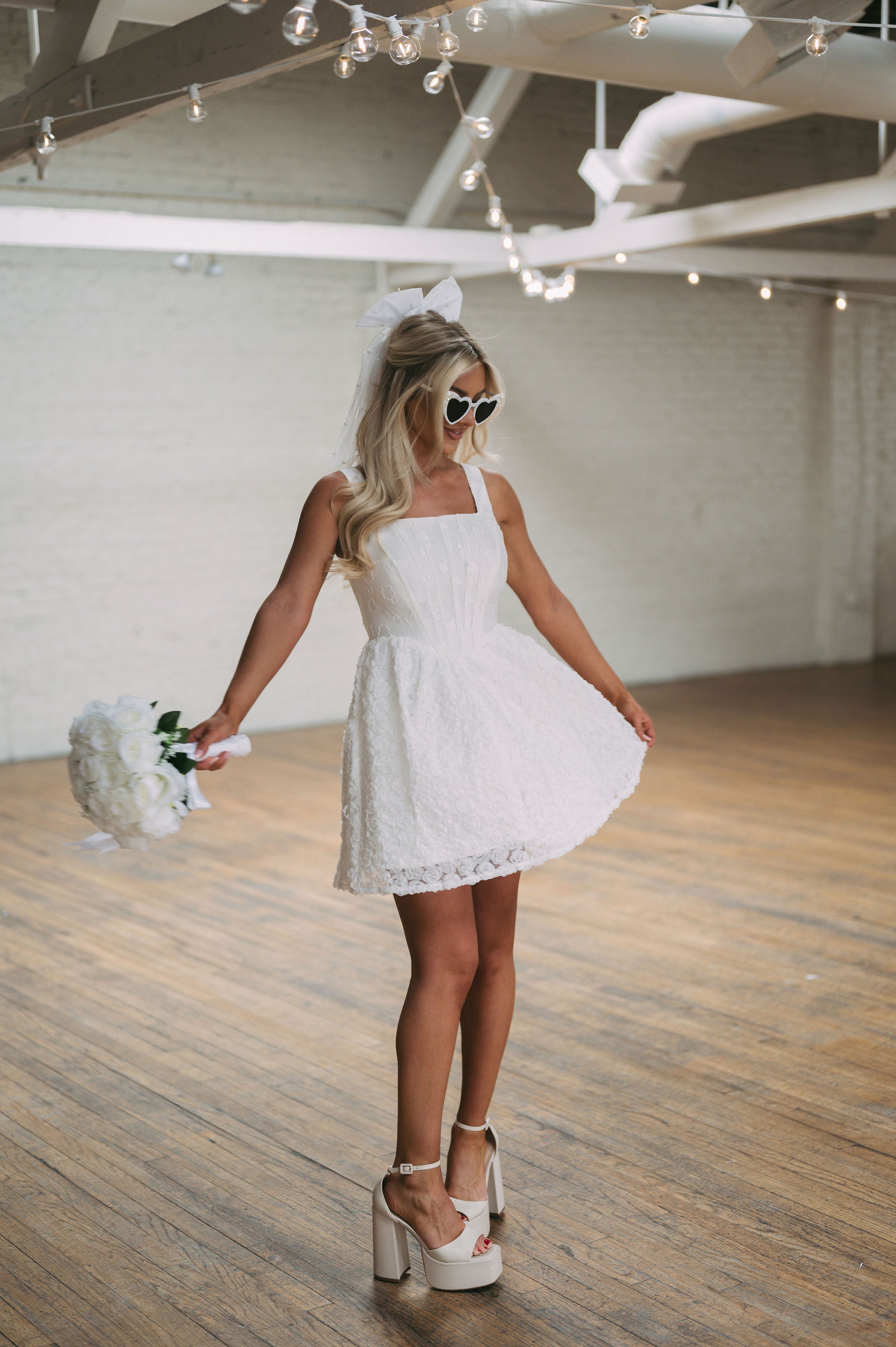 White structured hot sale dress