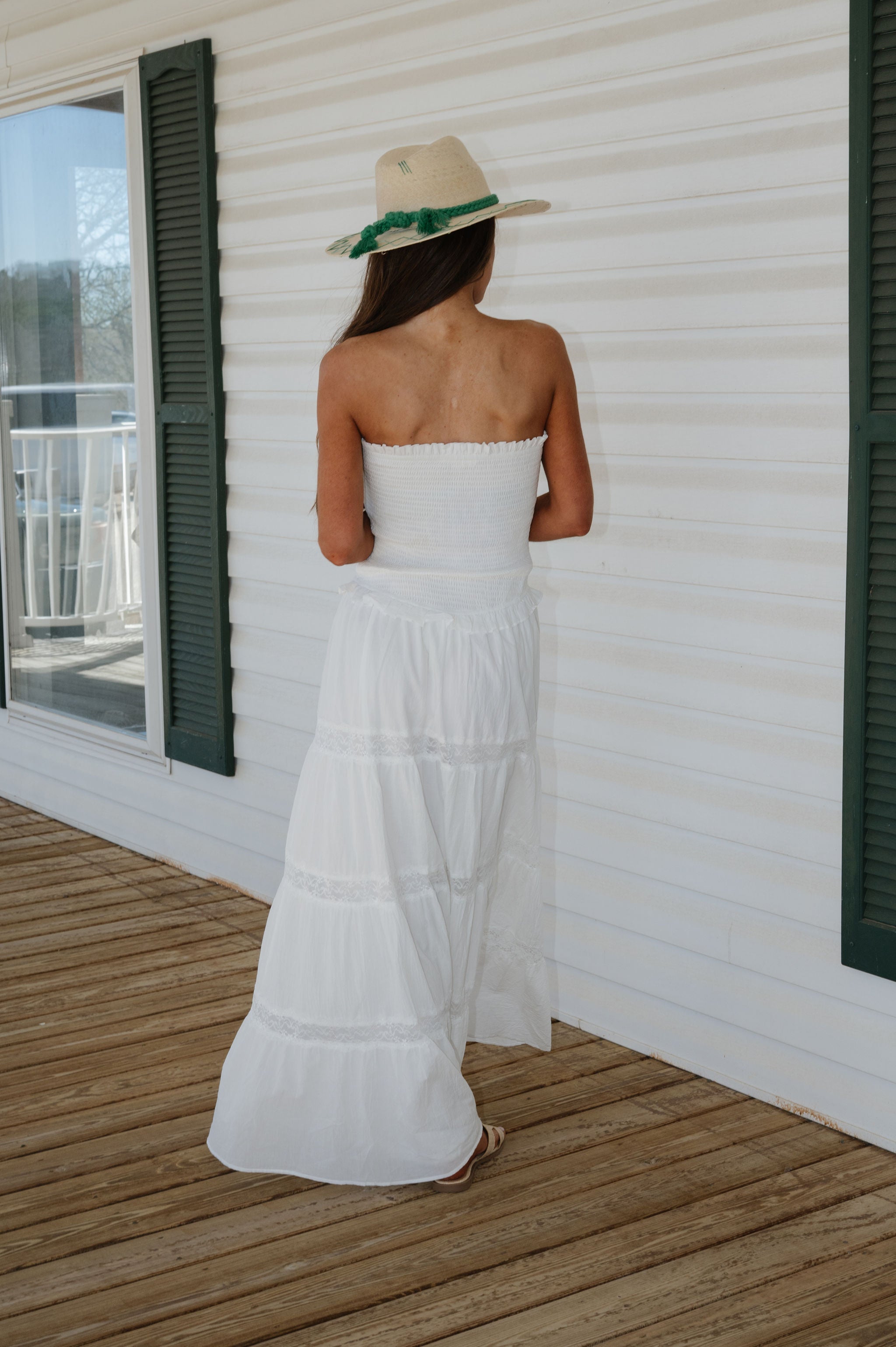 Stone Maxi Dress-White