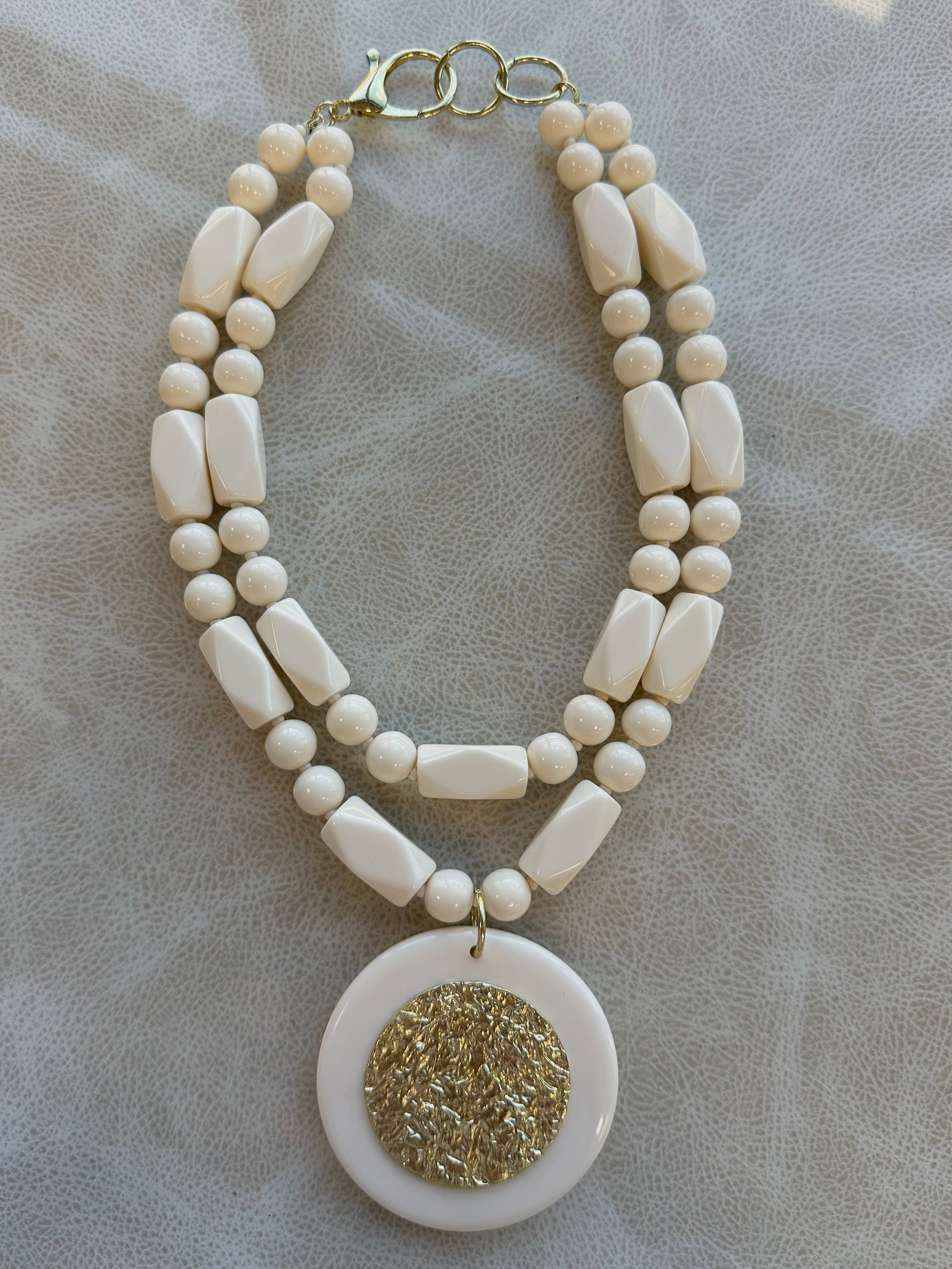 Double Layer Necklace- Ivory