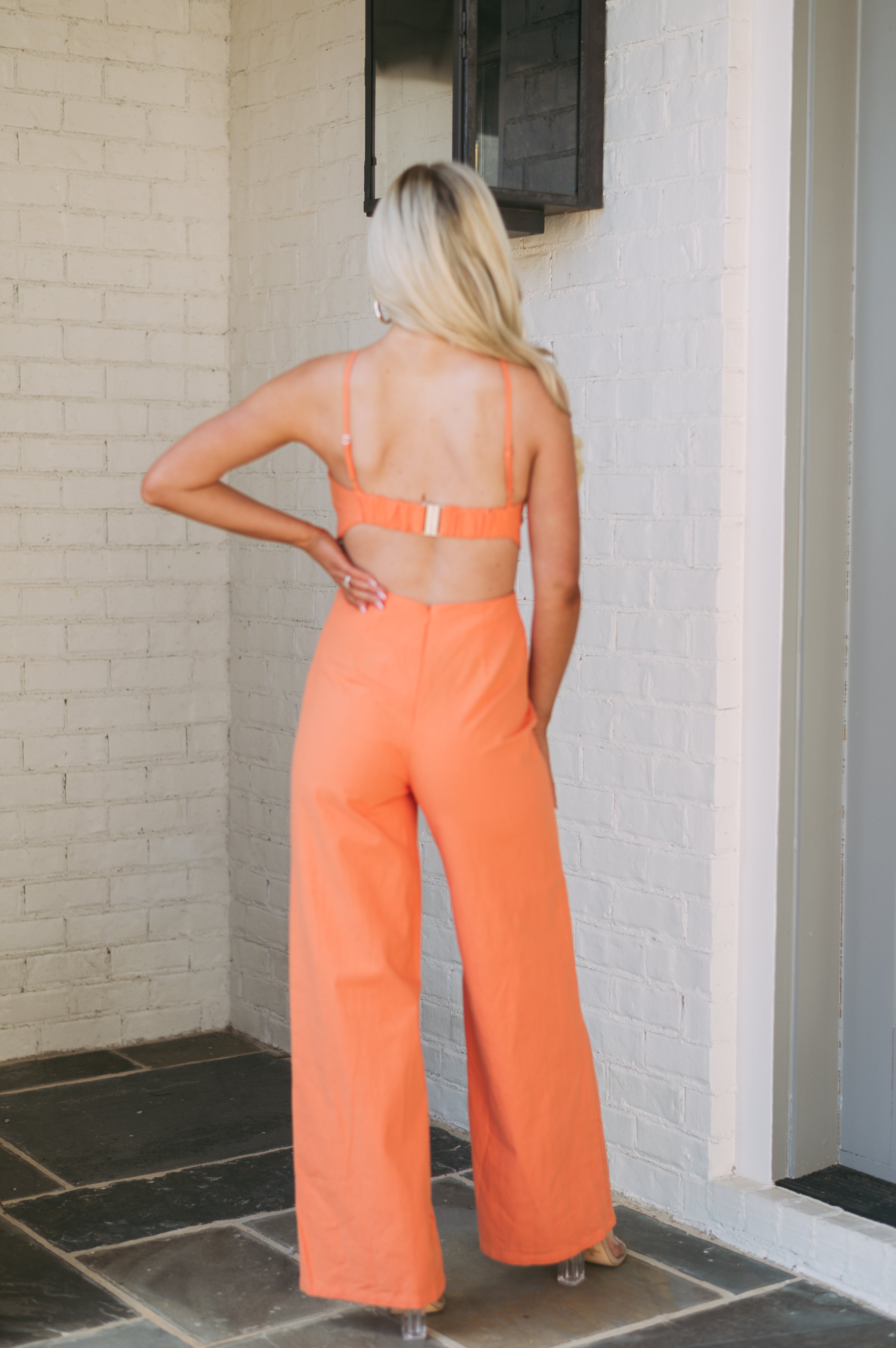 Double O Ring Jumpsuit- Coral