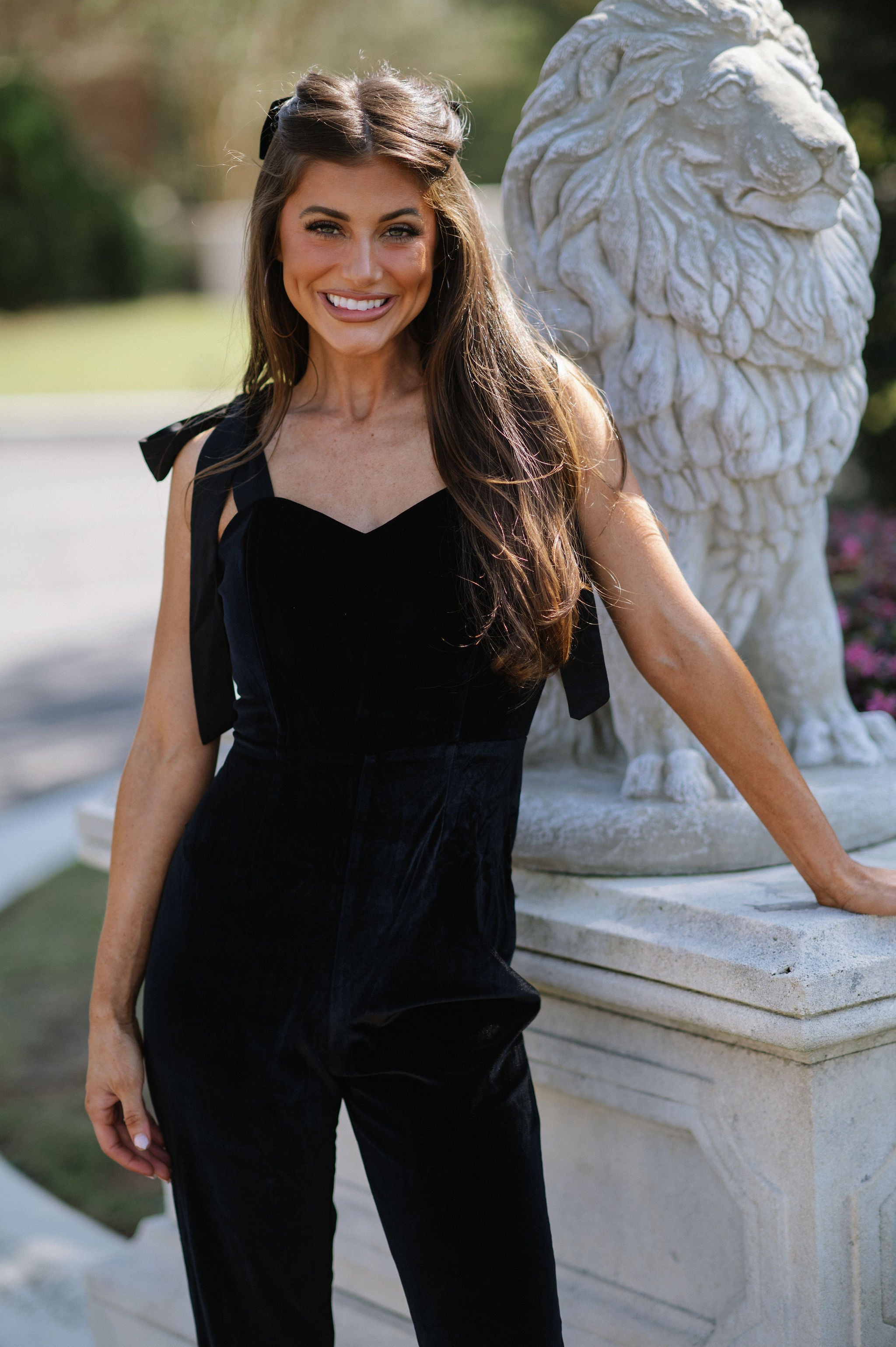 Montgomery Velvet Jumpsuit- Black