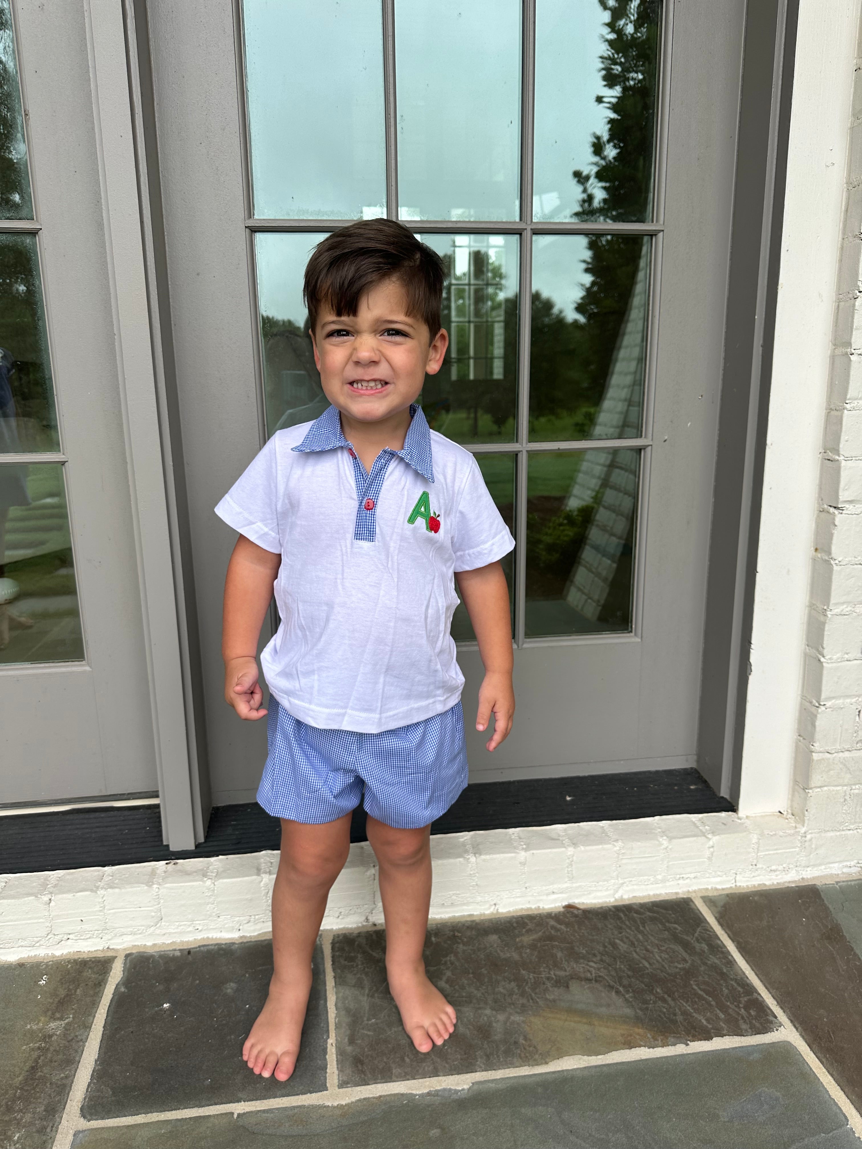 Back to School Shorts Set-Blue