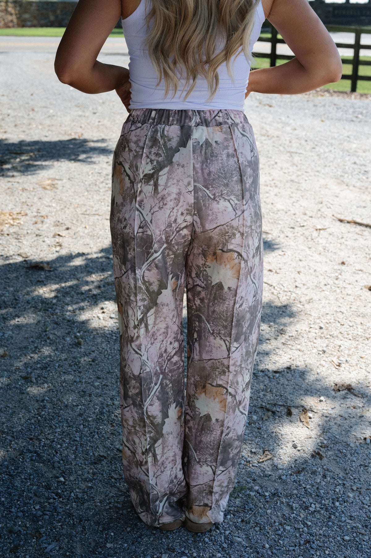 Woodland Camo Sweatpants-Olive/Blush Pink