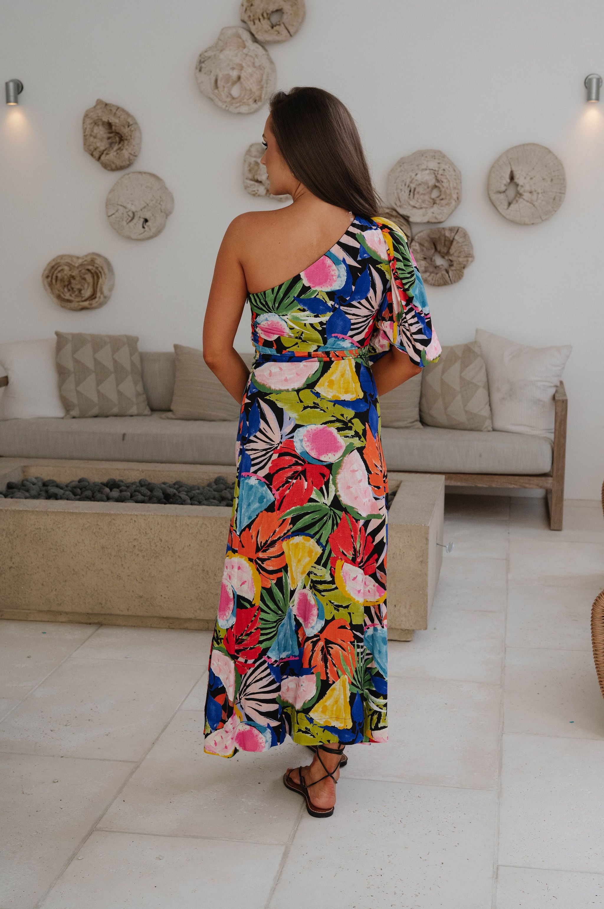 Resort Floral Maxi Dress-Black Multi