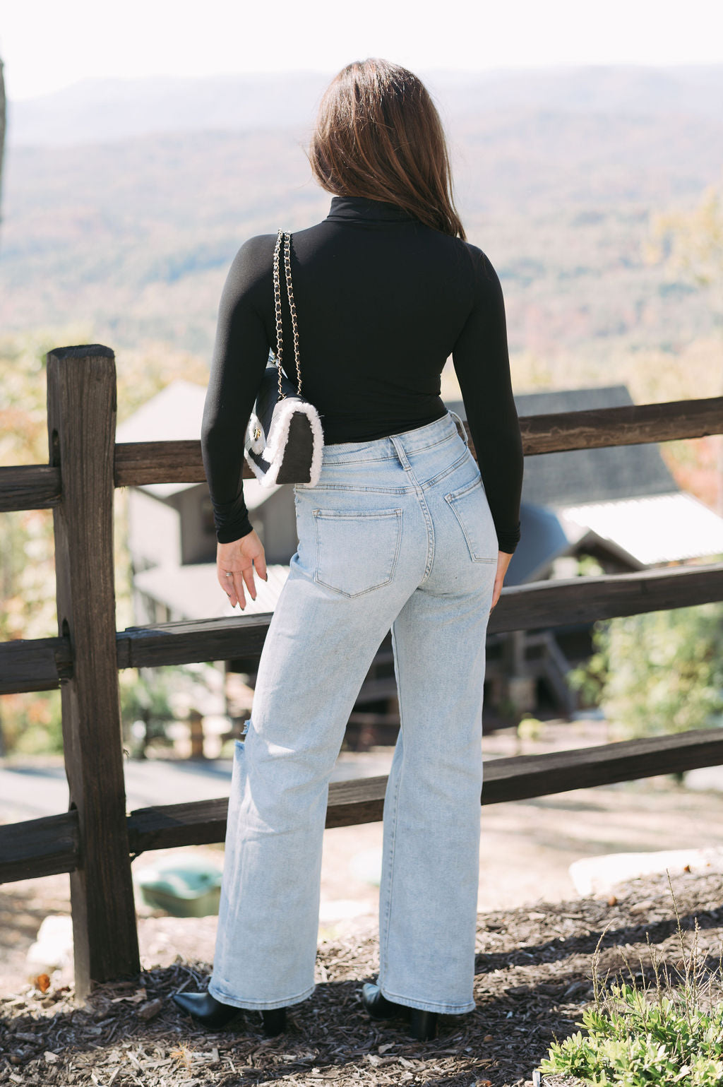 London Mock Neck Bodysuit-Black