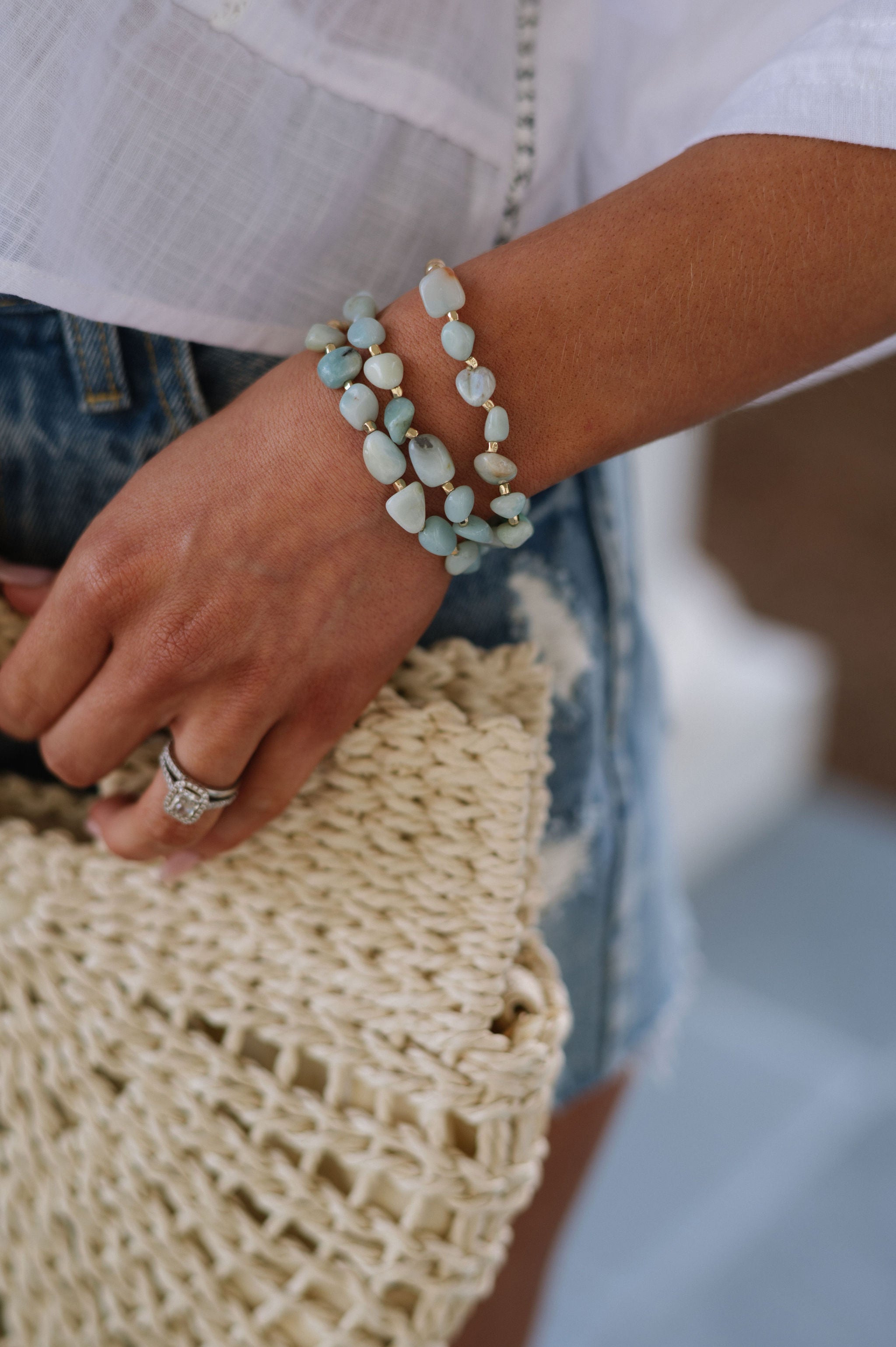 Amelia Bracelet Set - Gold/Blue Mix