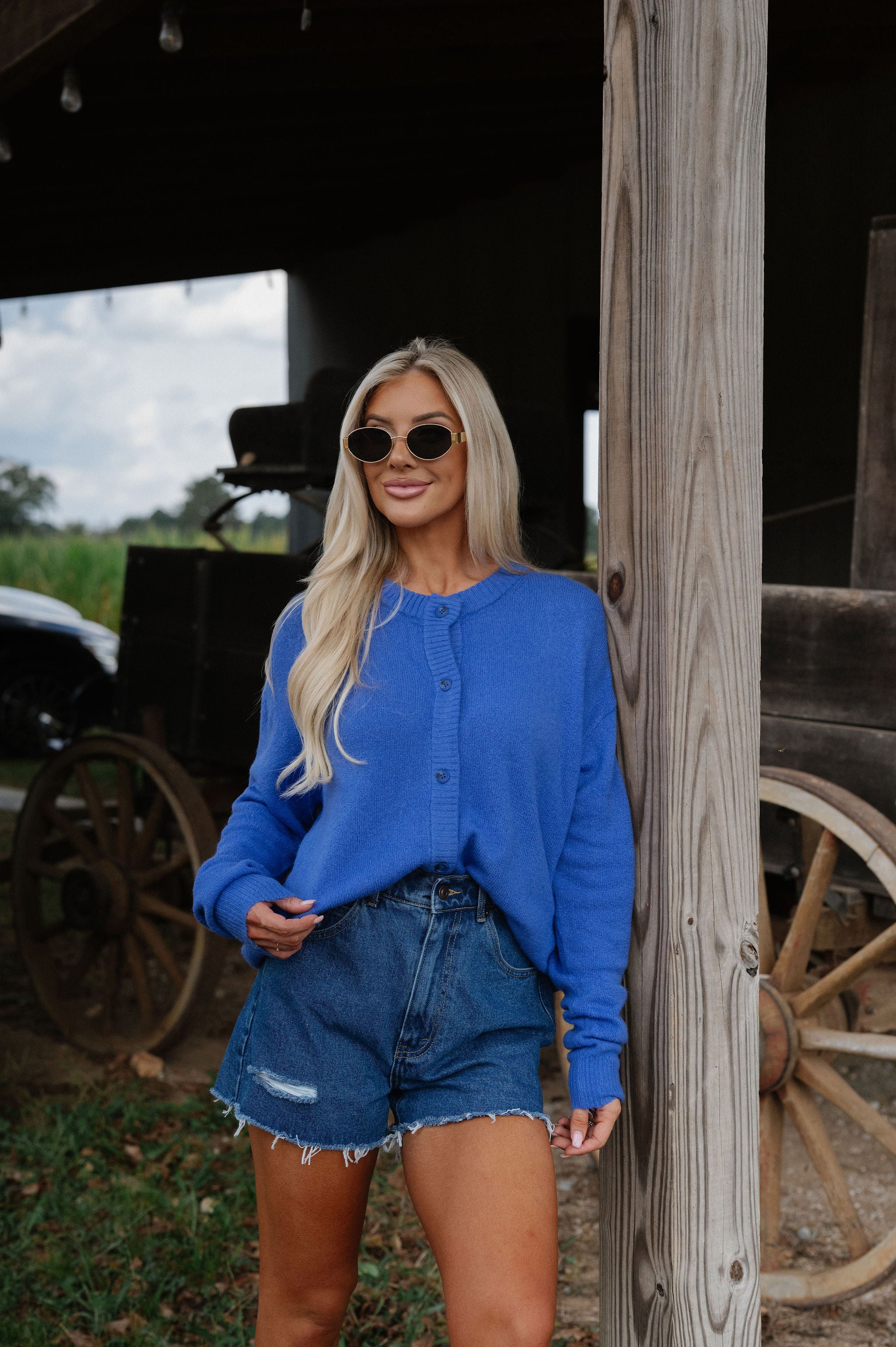 Denver Cardigan-Blue