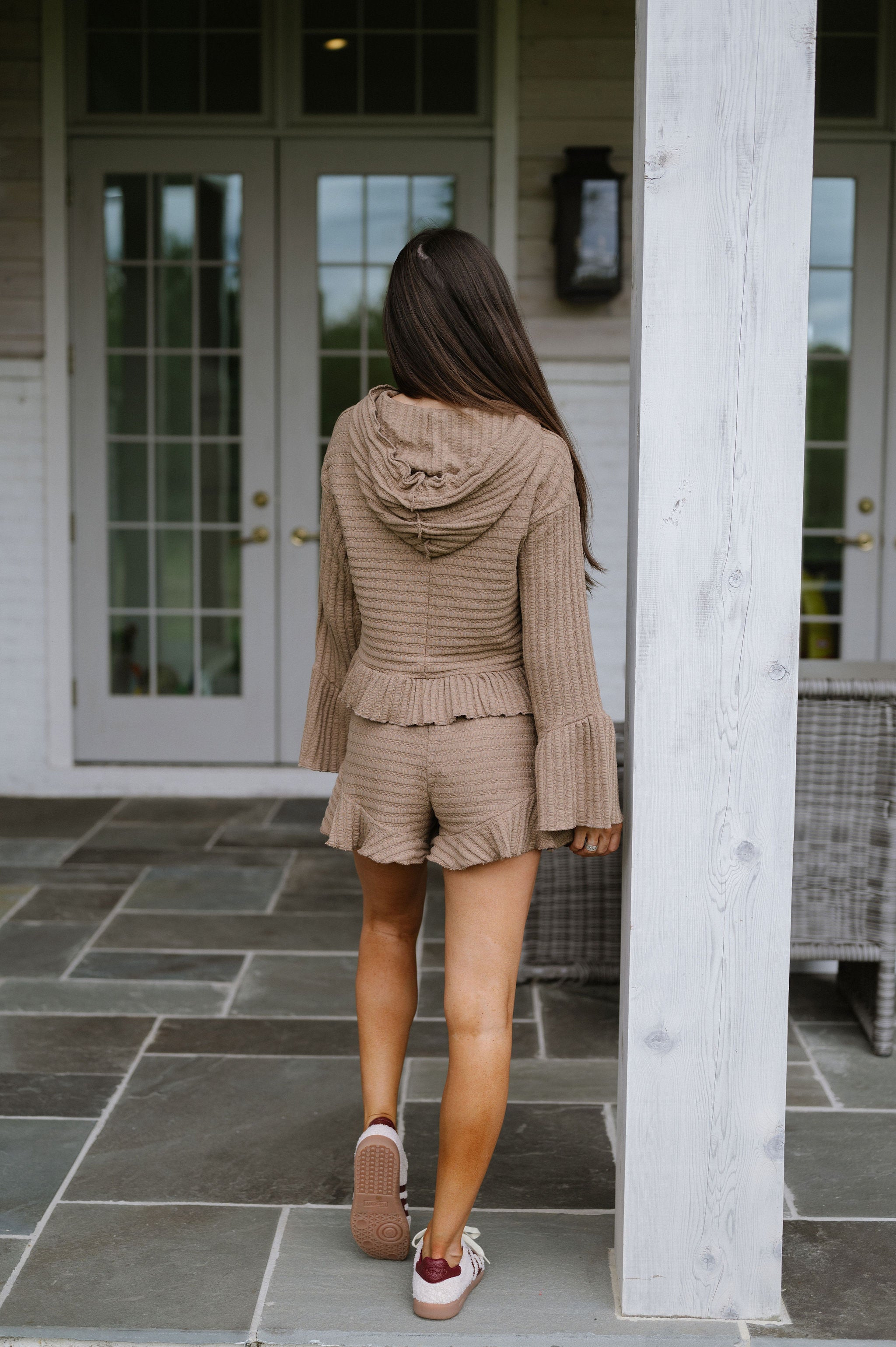 Ruffled Shorts Set-Mocha